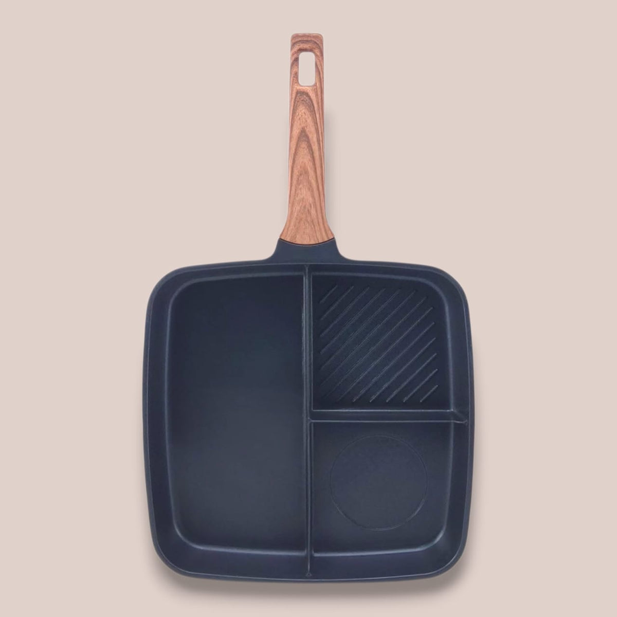 3-Portion Non-Stick Frying Pan (12"x12") Kaka Bawa Sons