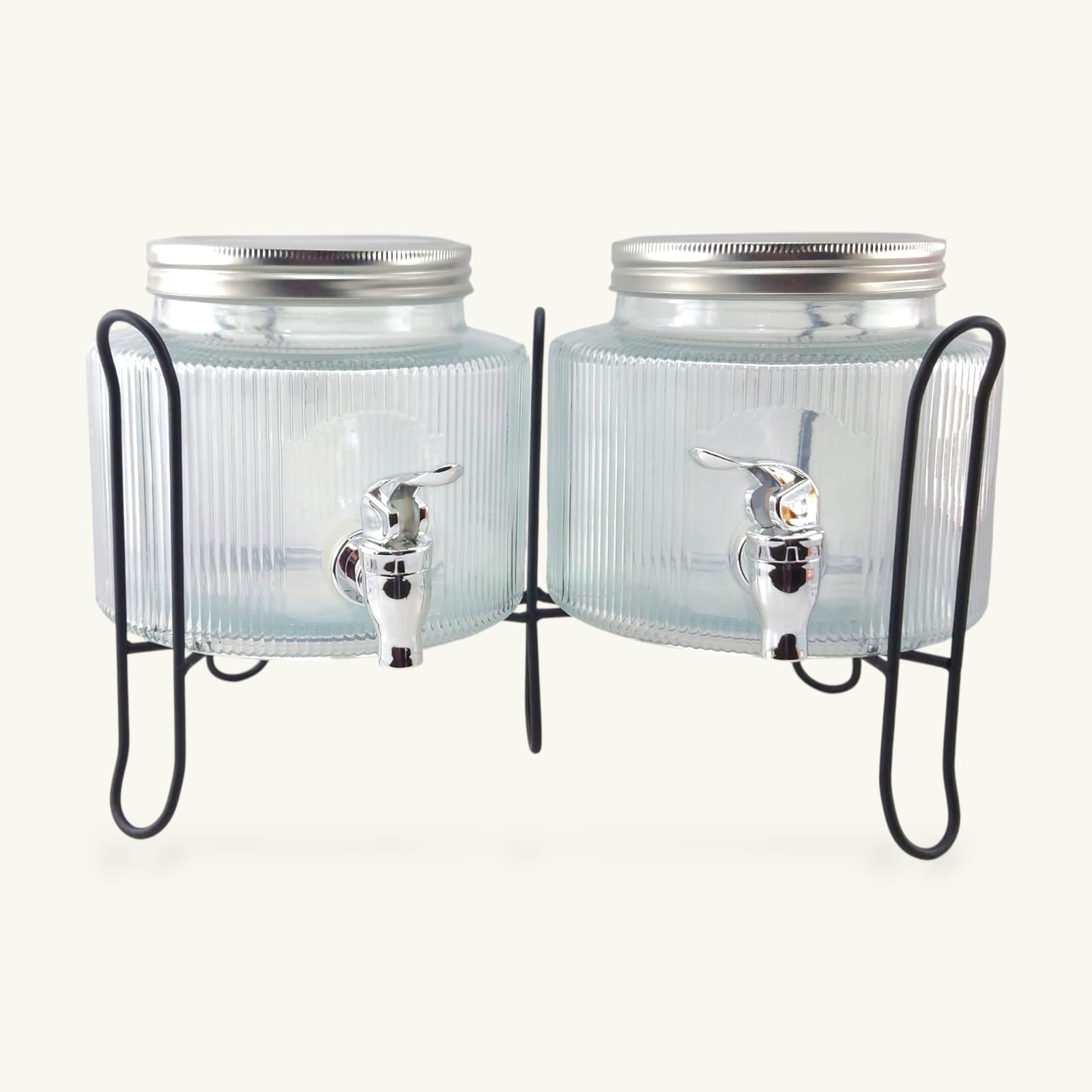 2.5/2 Liters Glass Beverage Dispenser With Stand
