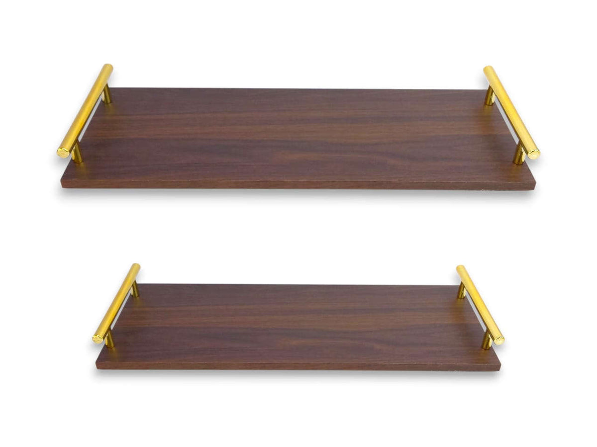 2-Piece Rectangular Long Wooden Tray Set Kaka Bawa Sons