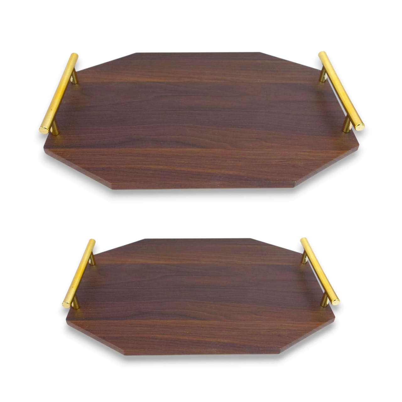 2-Piece Rectangular Wooden Tray Set Kaka Bawa Sons