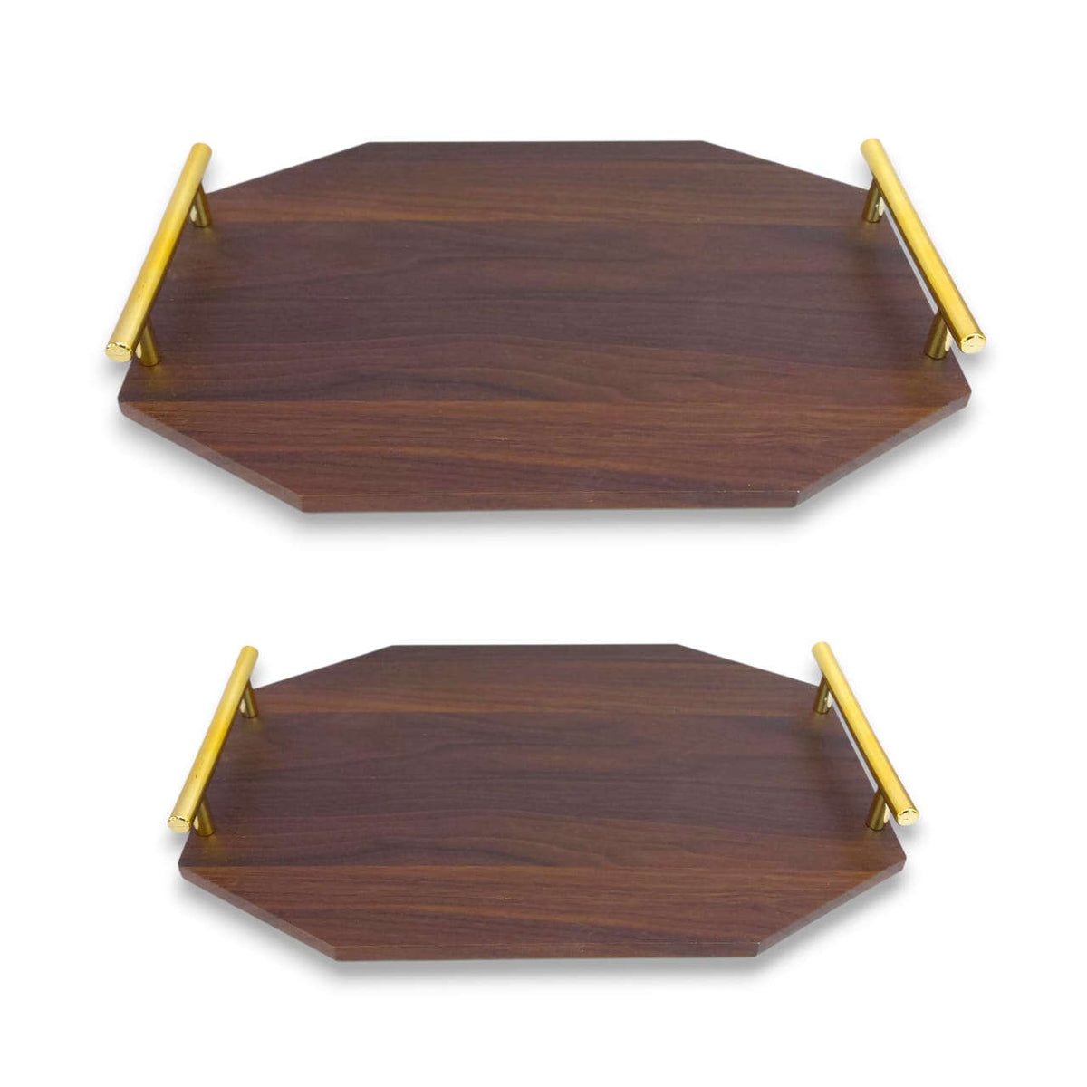 2-Piece Rectangular Wooden Tray Set Kaka Bawa Sons