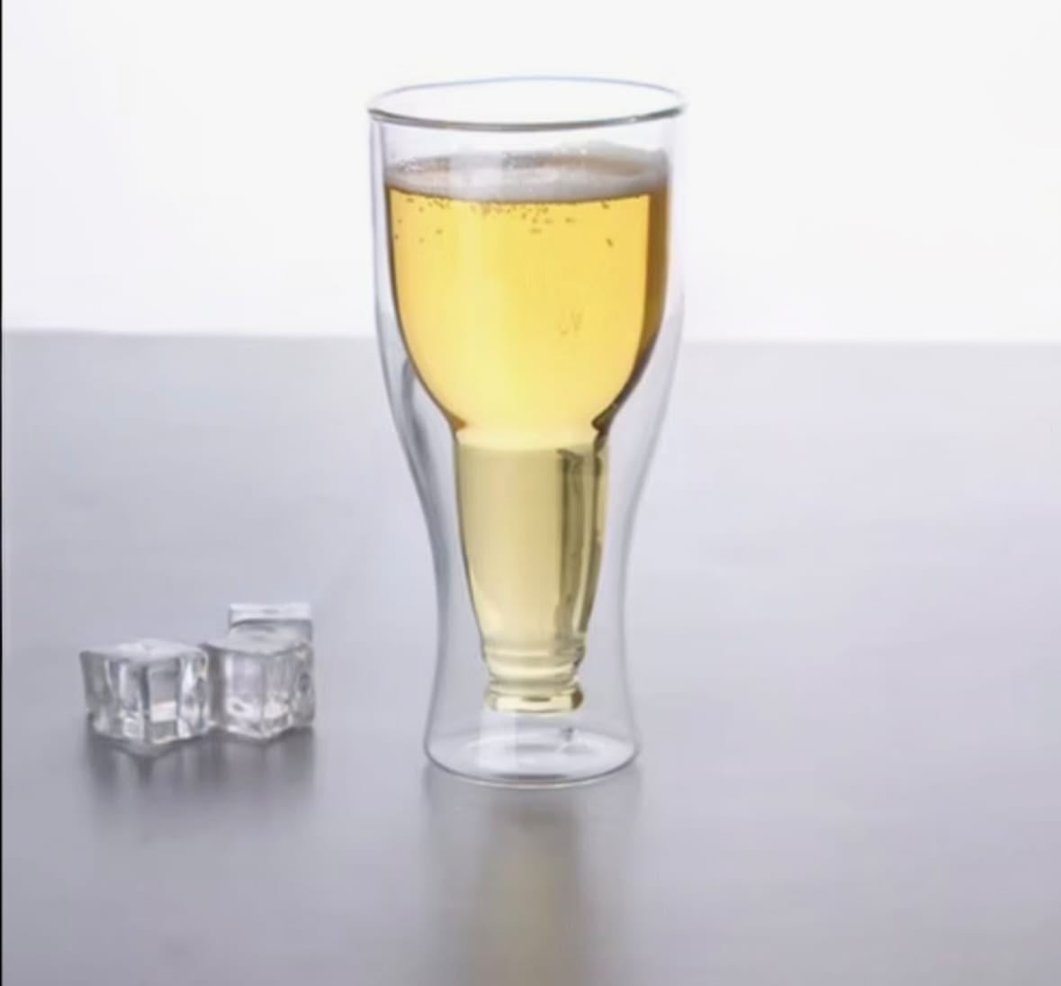 Bottle-Shaped Double Wall Glass 350 ml
