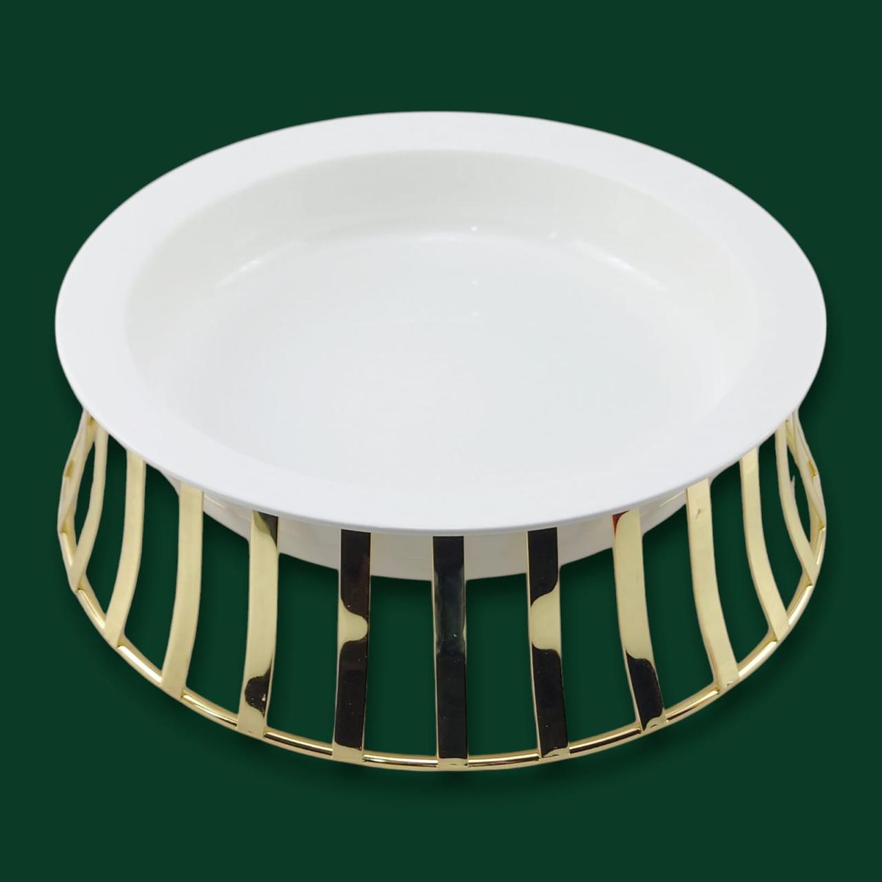 Golden Round Deep Serving Platter (33*10/cm) Kaka Bawa Sons