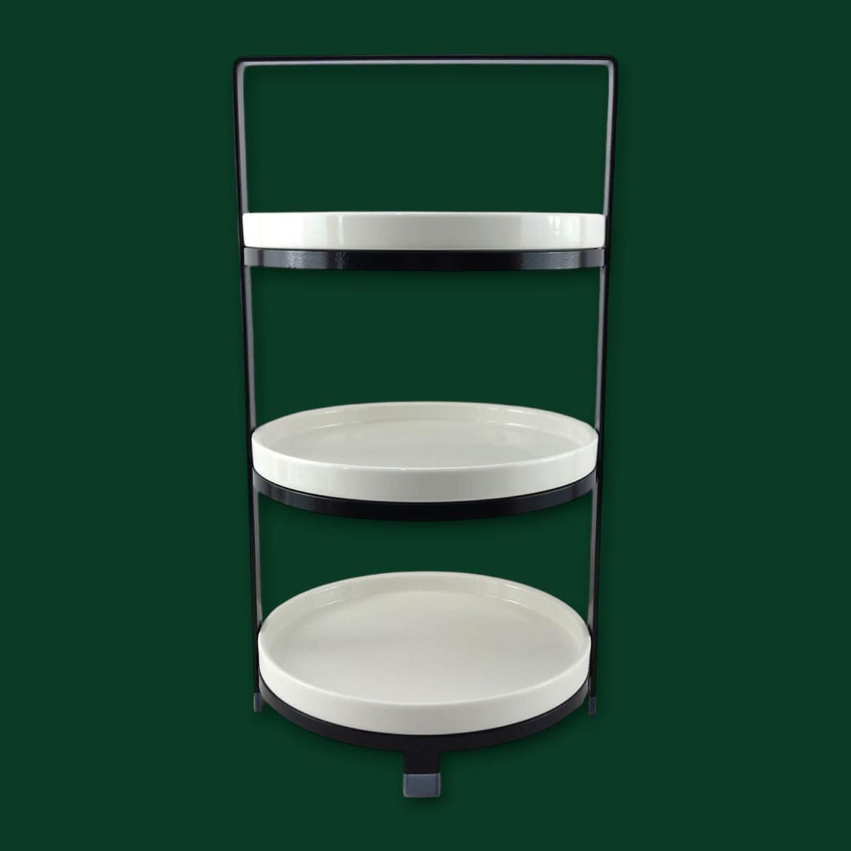 3-Tier Round Black Pastry Stand Kaka Bawa Sons
