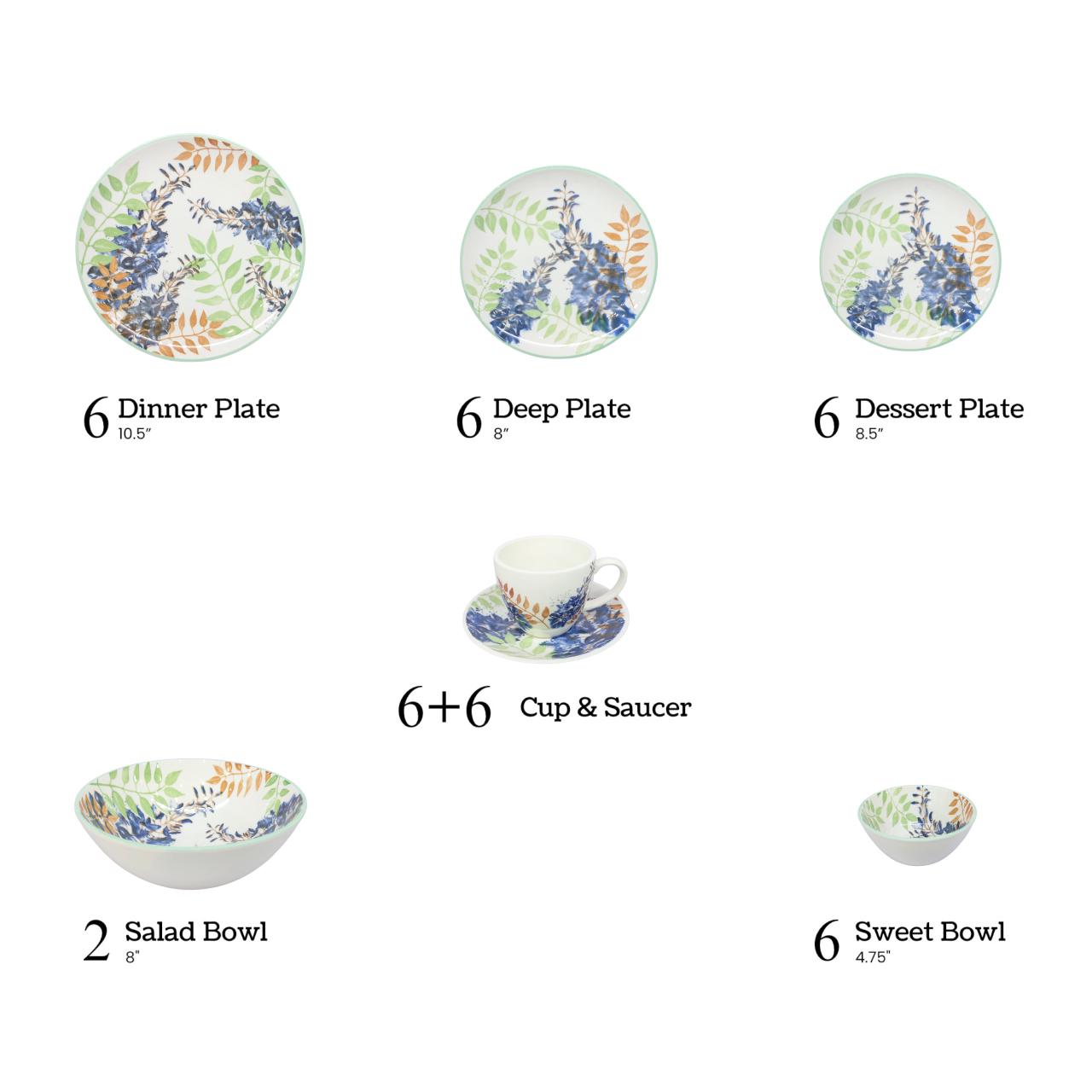 Danny Home 38-Piece Dinner Set Kaka Bawa Sons