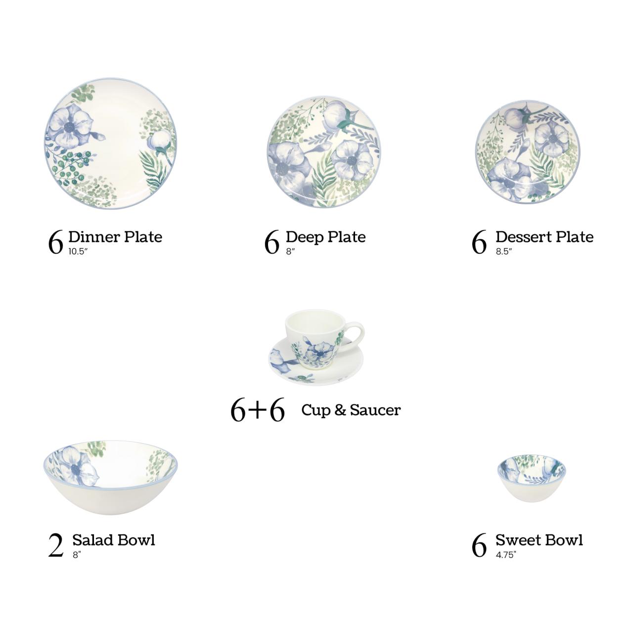 Danny Home 38-Piece Dinner Set Kaka Bawa Sons
