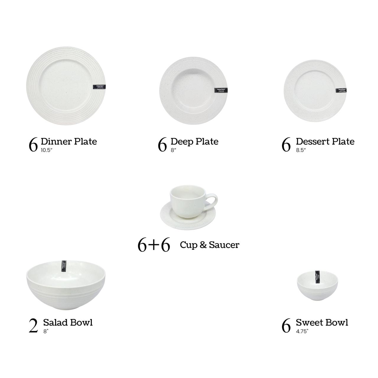 Danny Home 38-Piece Dinner Set White Kaka Bawa Sons