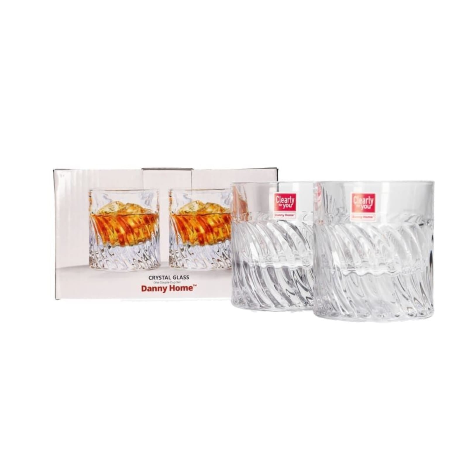 Danny Home 2-Piece 200 ml Crystal Glass Set Kaka Bawa Sons
