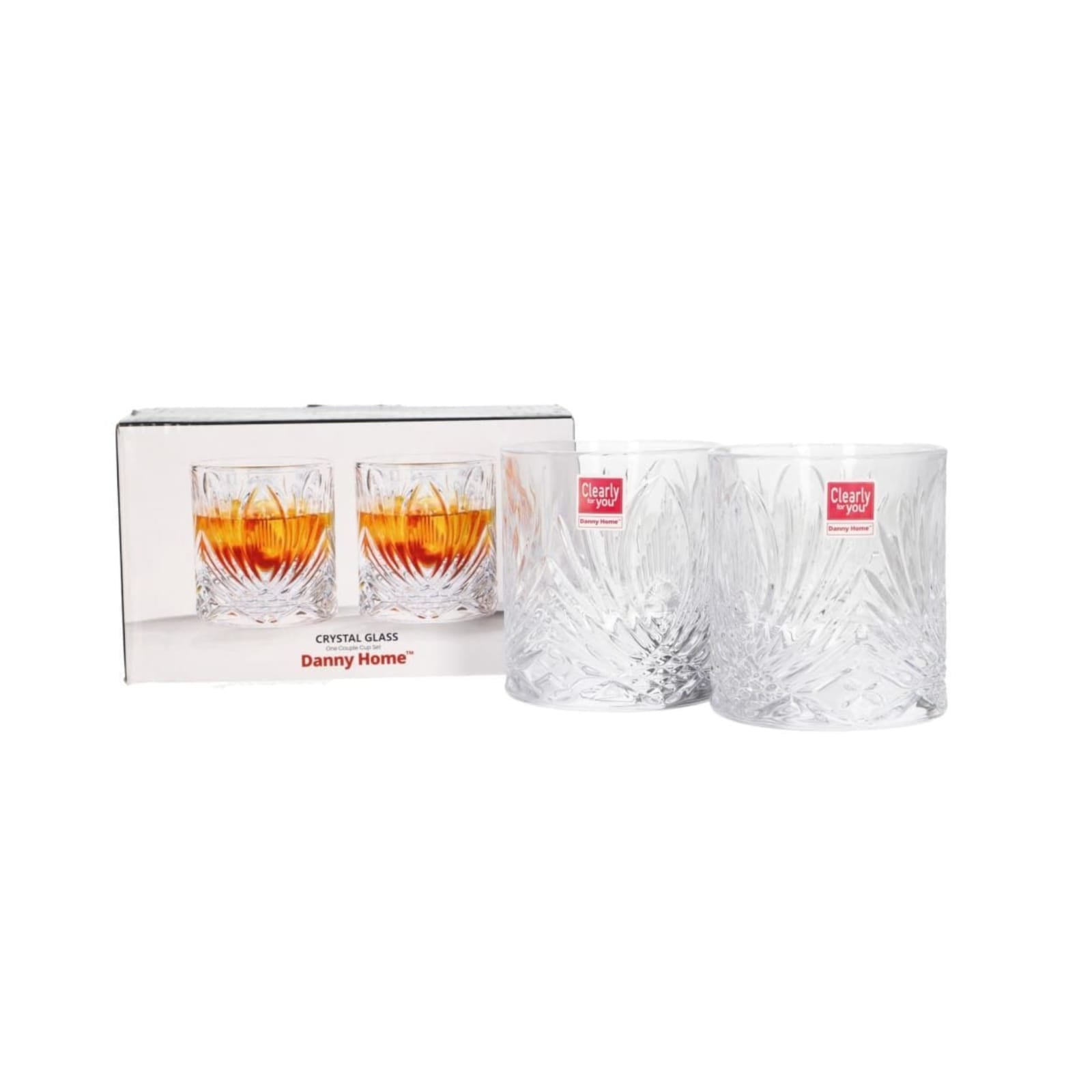 Danny Home 2-Piece 200 ml Crystal Glass Set Kaka Bawa Sons