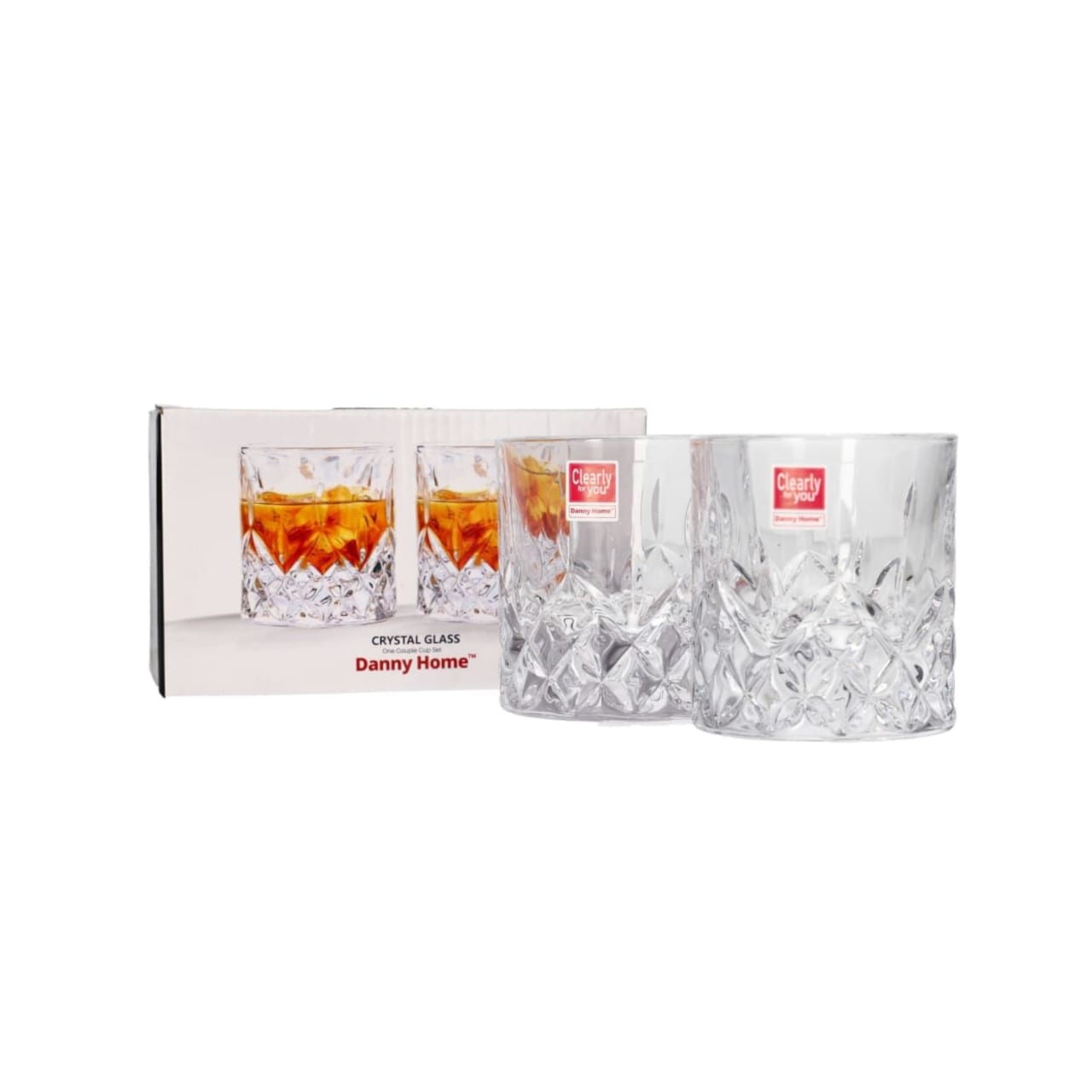 Danny Home 2-Piece 200 ml Crystal Glass Set Kaka Bawa Sons