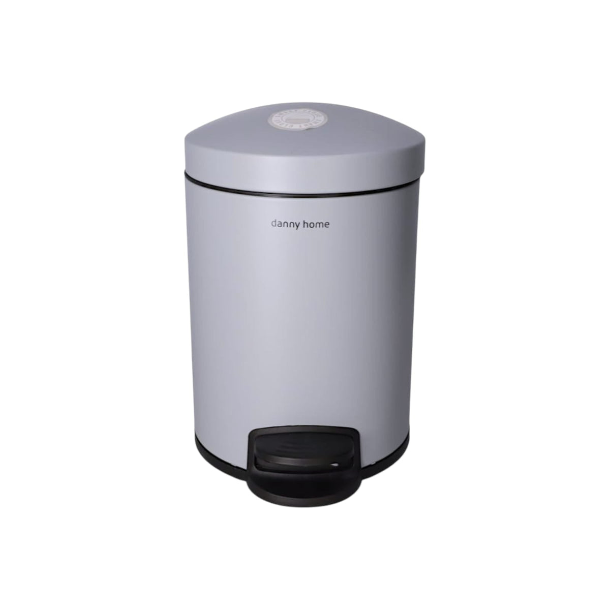 Danny Home 5-Litre Pedal-Push Dustbin Grey Kaka Bawa Sons