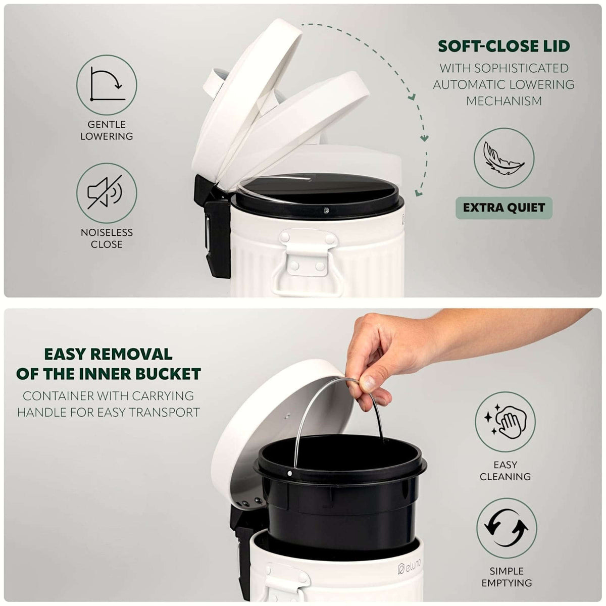 Danny Home 12-Litre Pedal Push Dustbin Black Kaka Bawa Sons