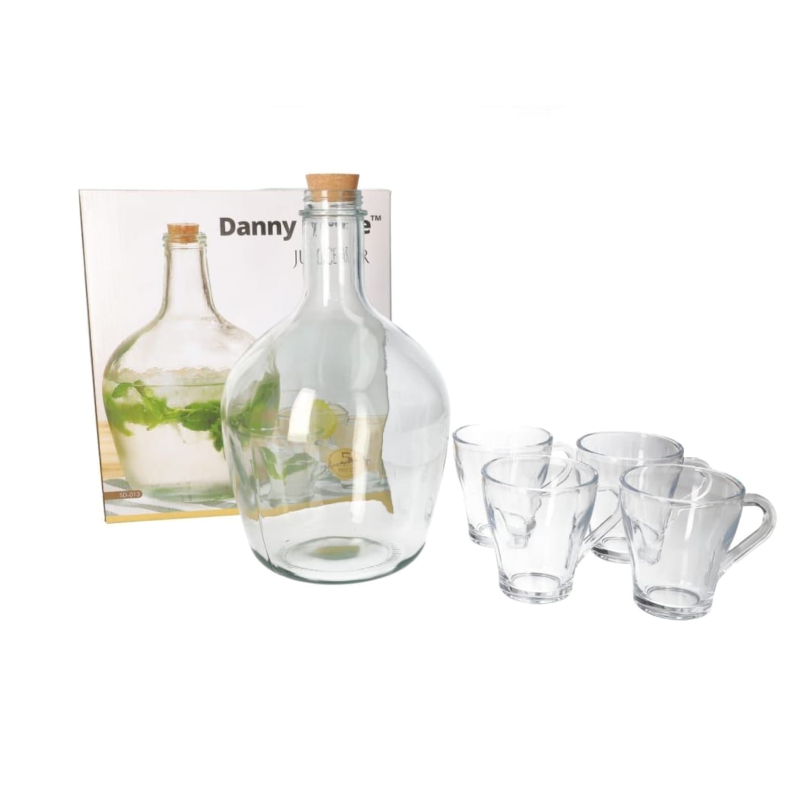 Danny Home 5-Piece Glass Beverage Set Kaka Bawa Sons