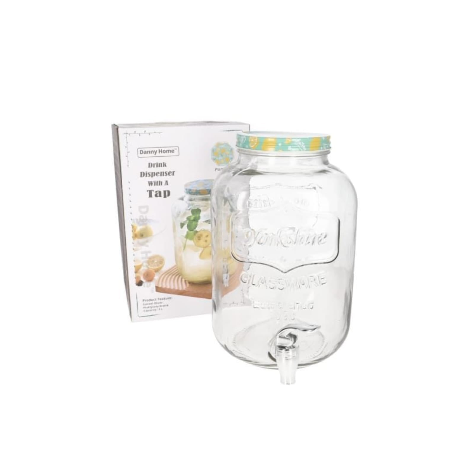 Danny Home 5-Litre Glass Beverage Dispenser Kaka Bawa Sons