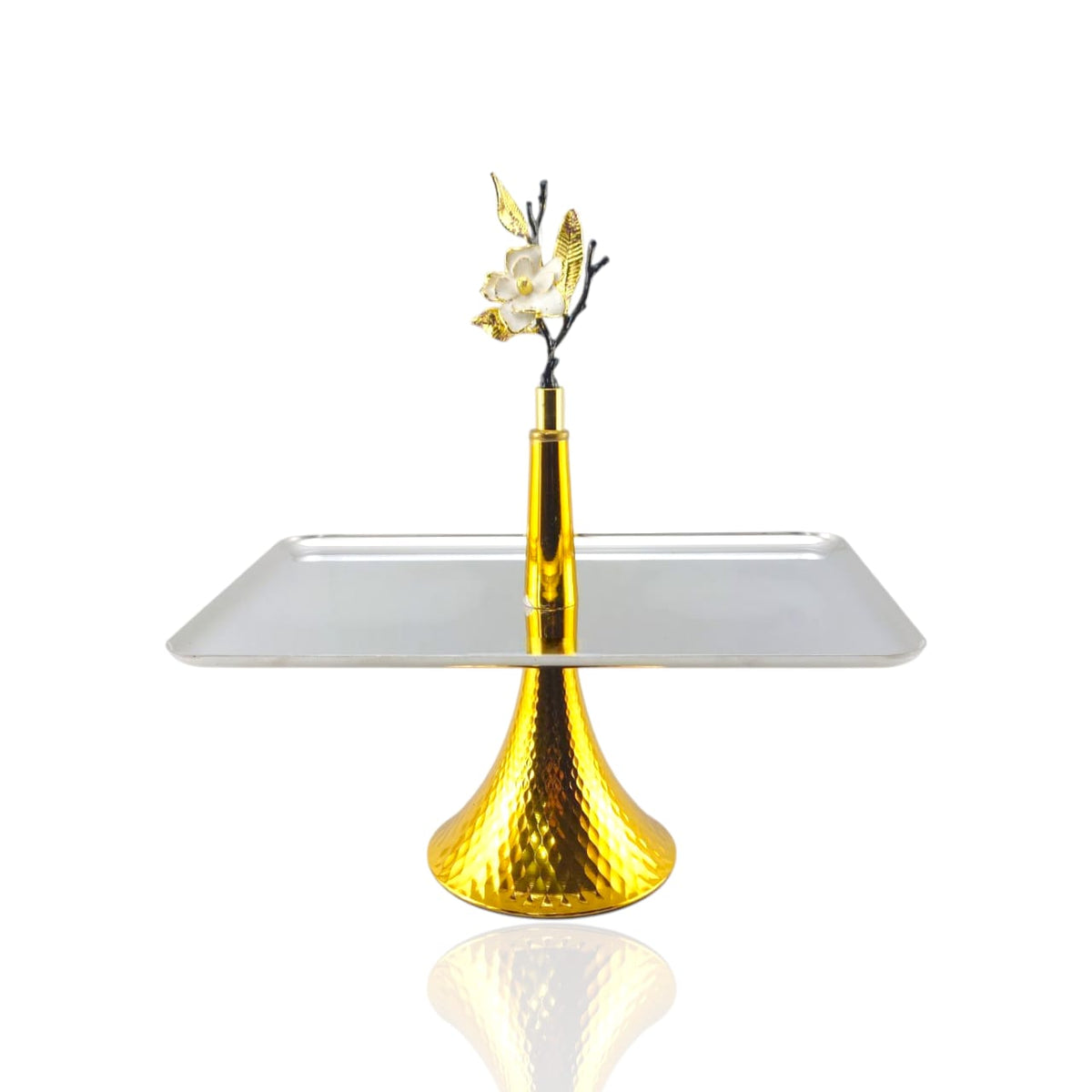 Fancy Stainless Steel Rectangle Dessert Stand Kaka Bawa Sons
