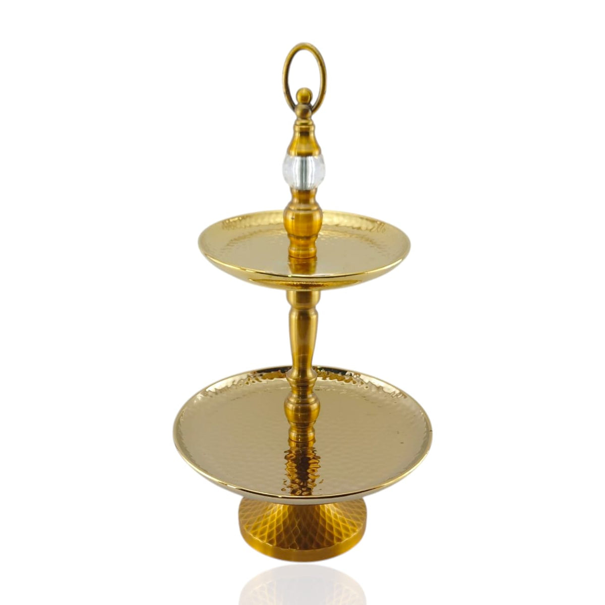 Fancy 2-Tier Ceramic Hammered Dessert Stand Kaka Bawa Sons