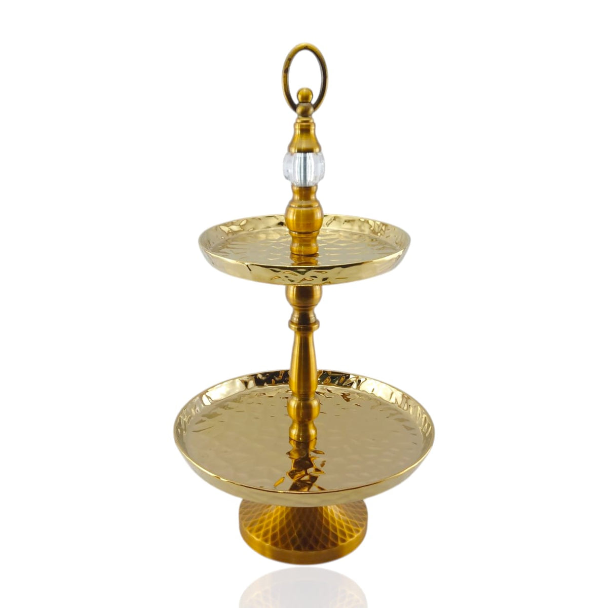 Fancy 2-Tier Ceramic Hammered Dessert Stand Kaka Bawa Sons