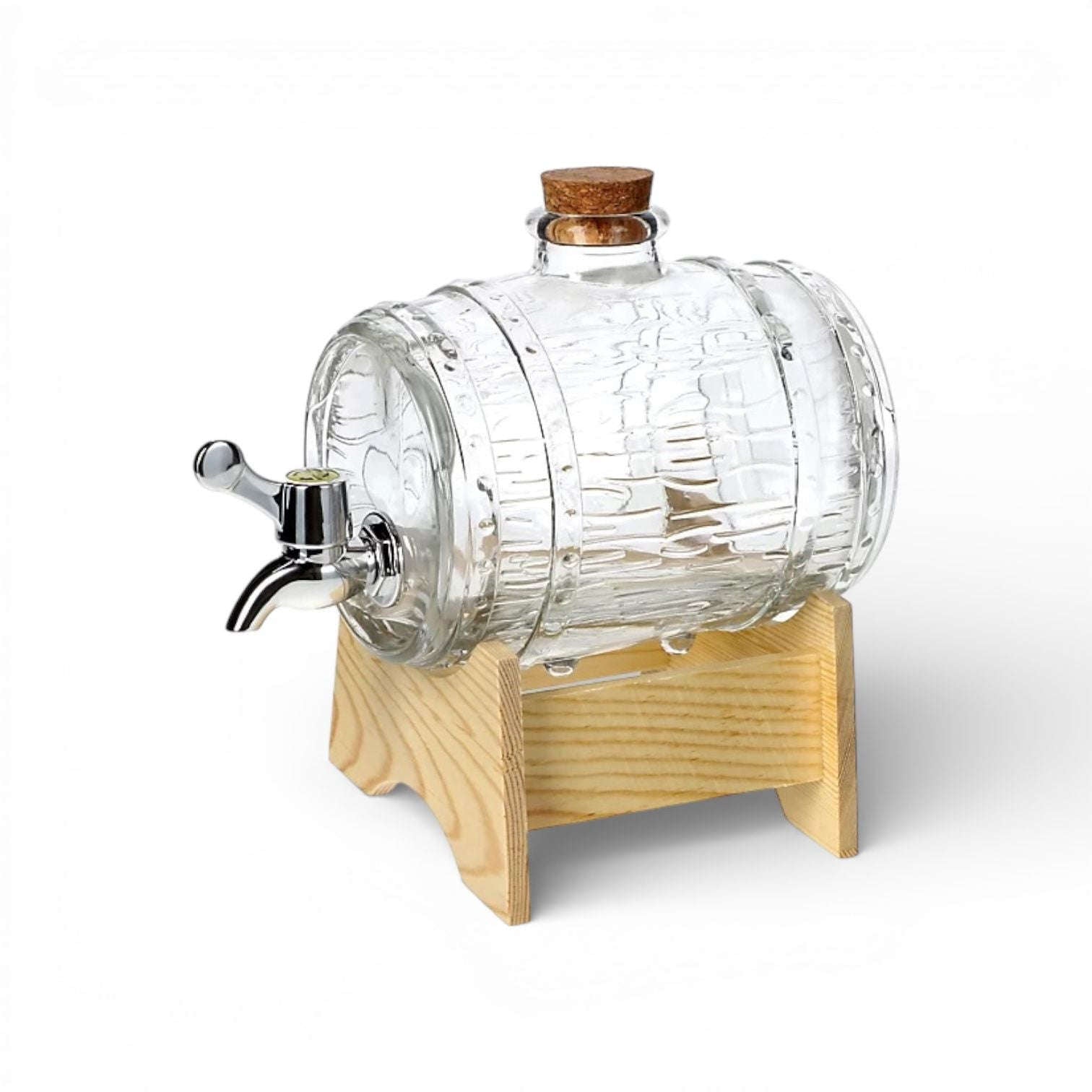 Danny Home Barrel-Shaped 2-Litre Glass Beverage Dispenser Kaka Bawa Sons