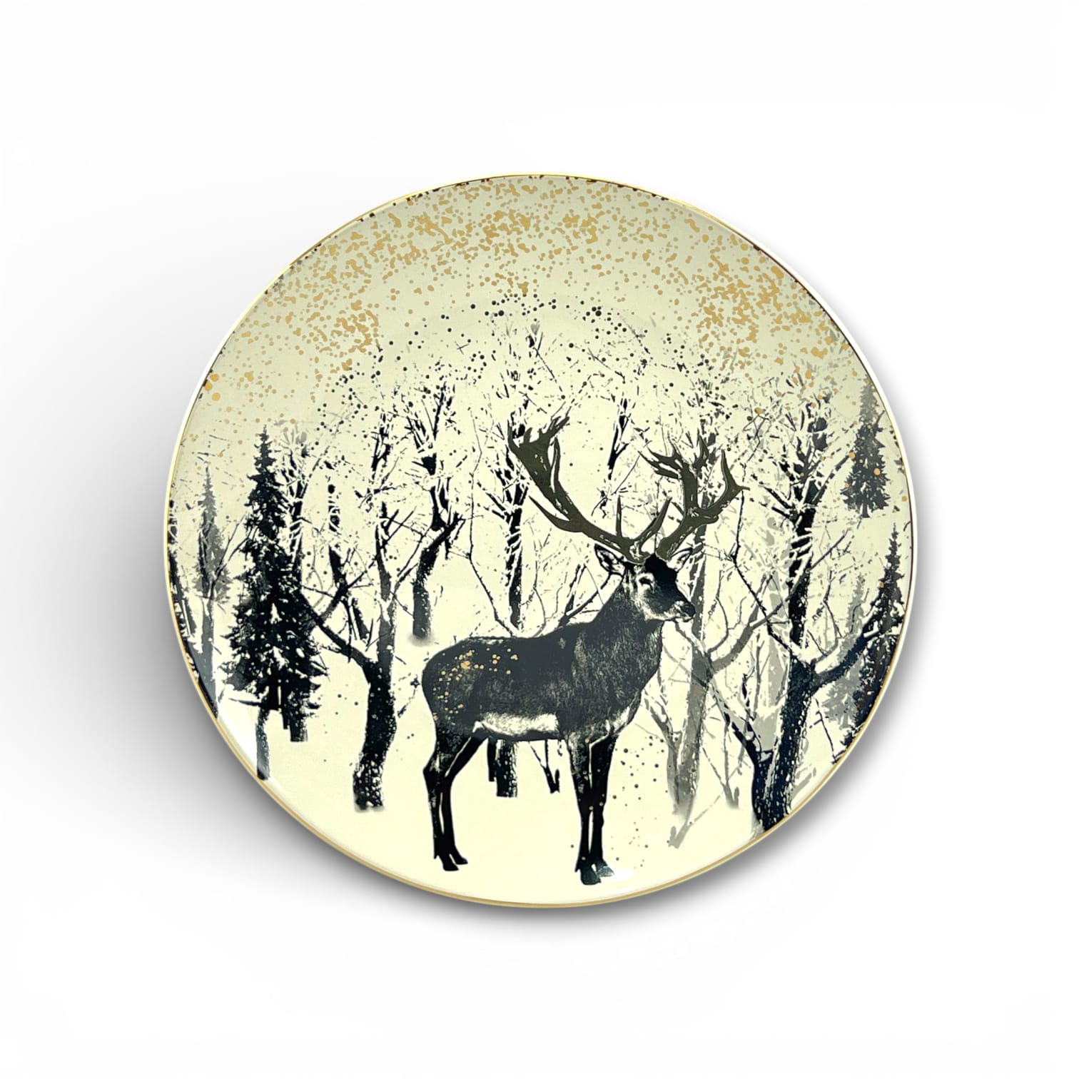 Danny Home 10-Inch Ceramic Deer Plate
