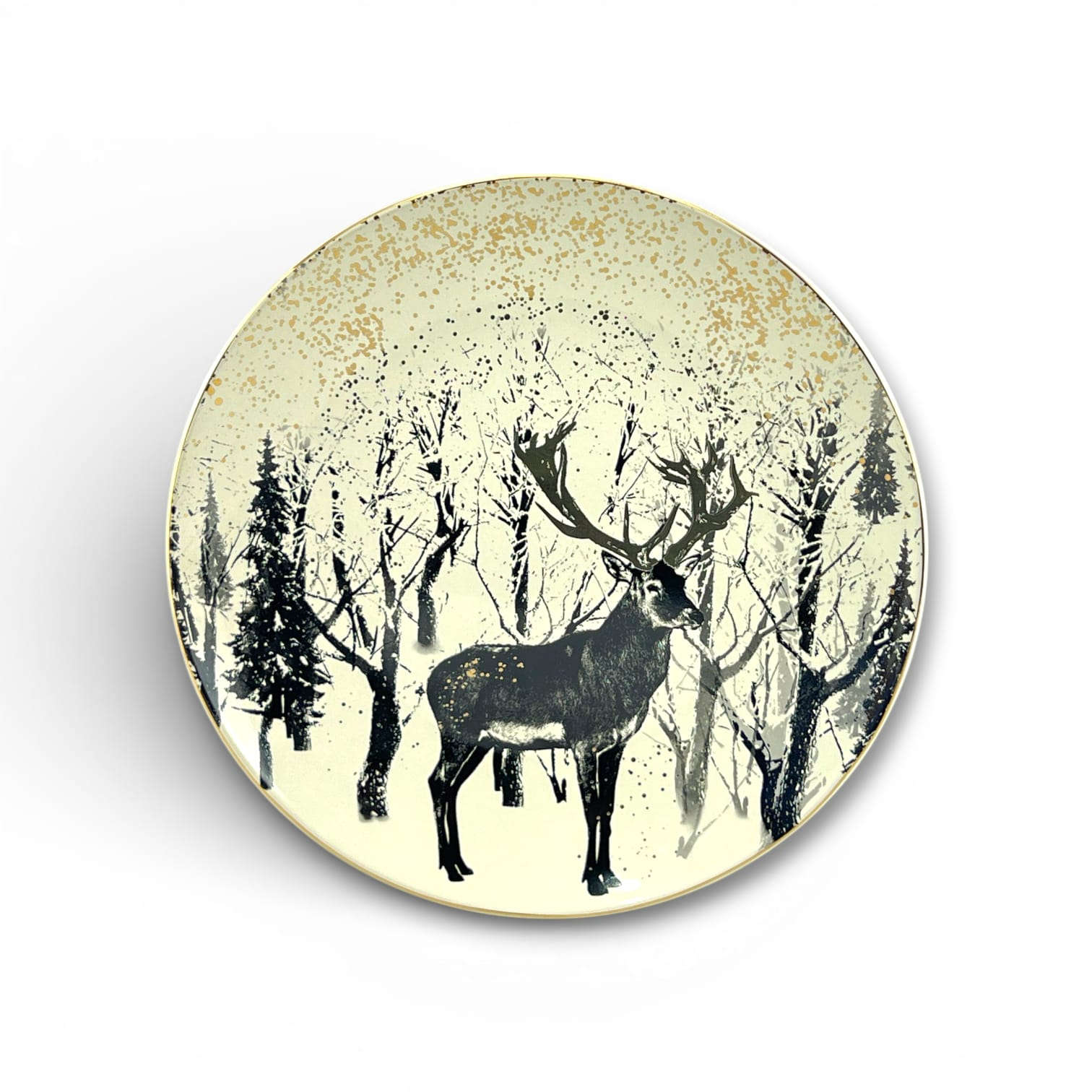 Danny Home 10-Inch Ceramic Deer Plate Kaka Bawa Sons