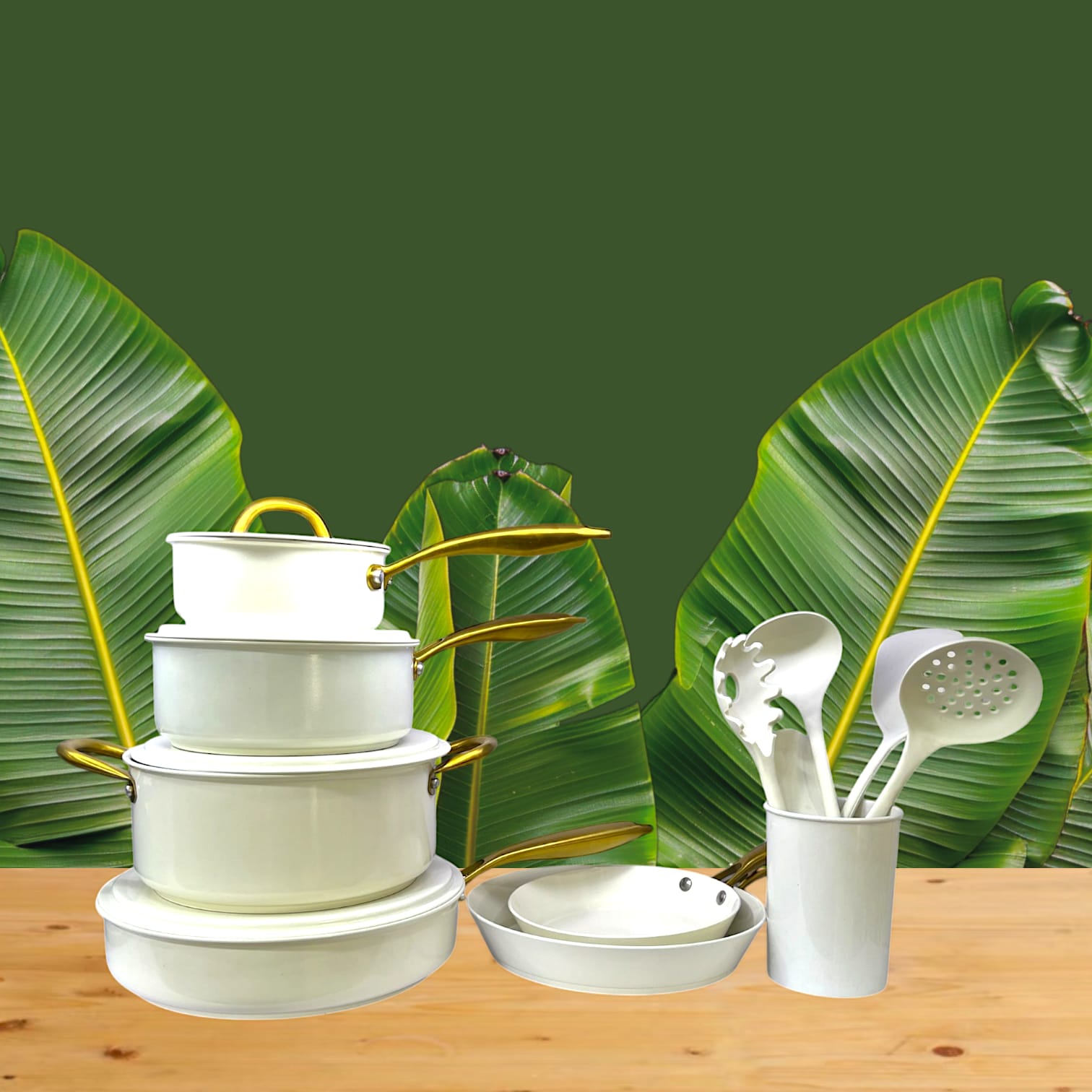 OE NON STICK SET WHITE (16/Pcs)