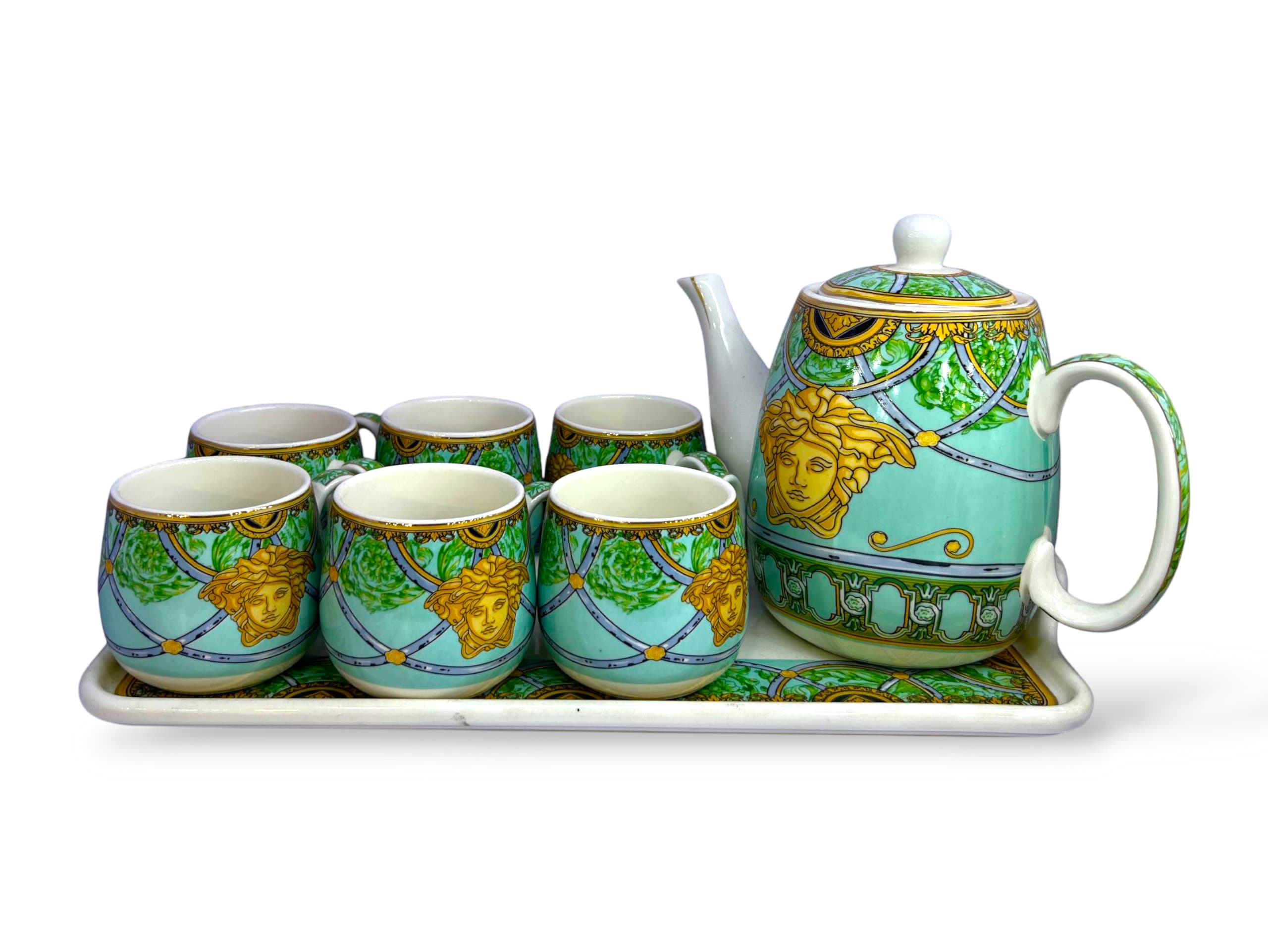 Versace 9-Piece Coffee Set Green