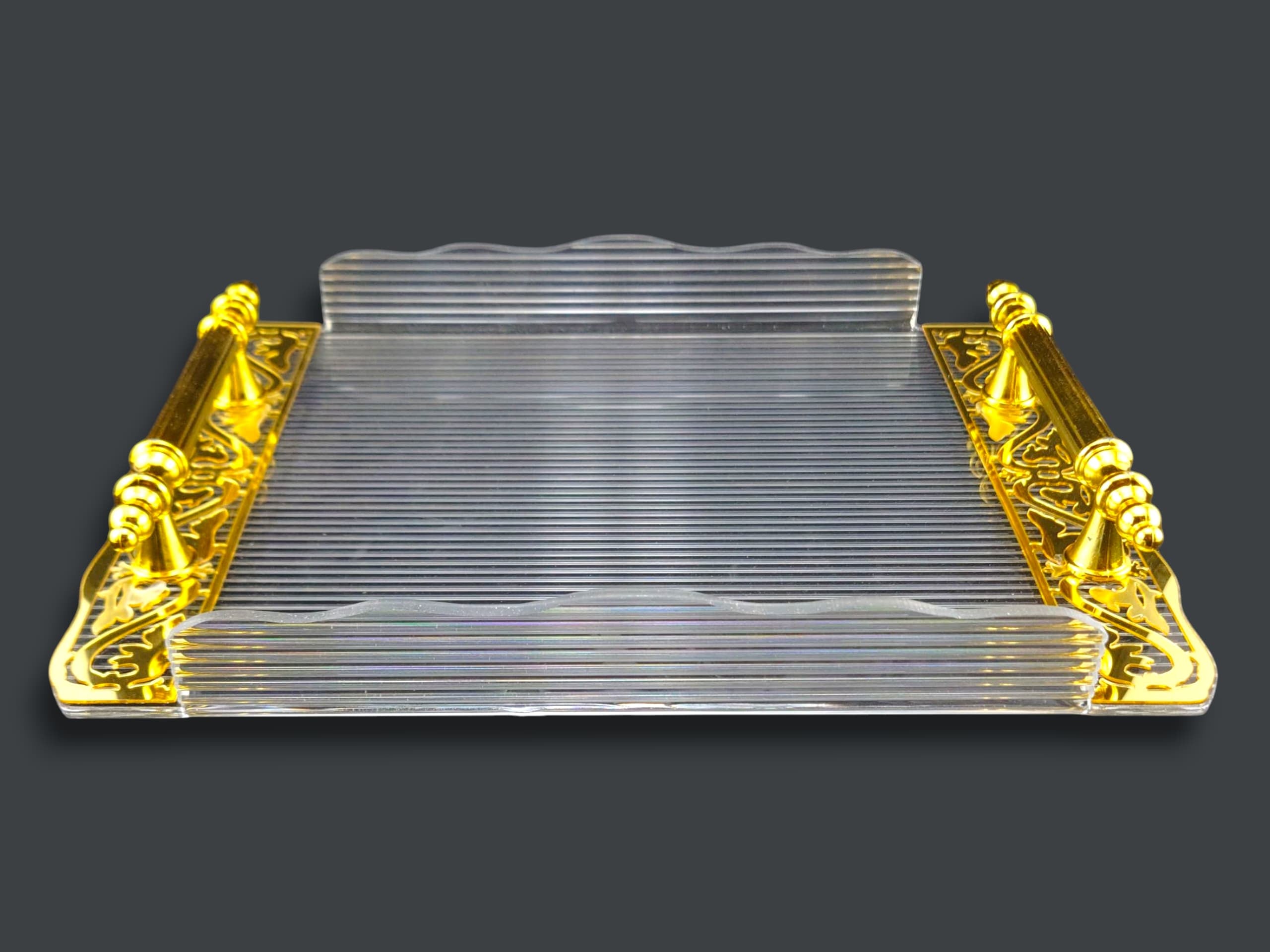 Fancy 2-Piece Acrylic Rectangular Serving Tray Set