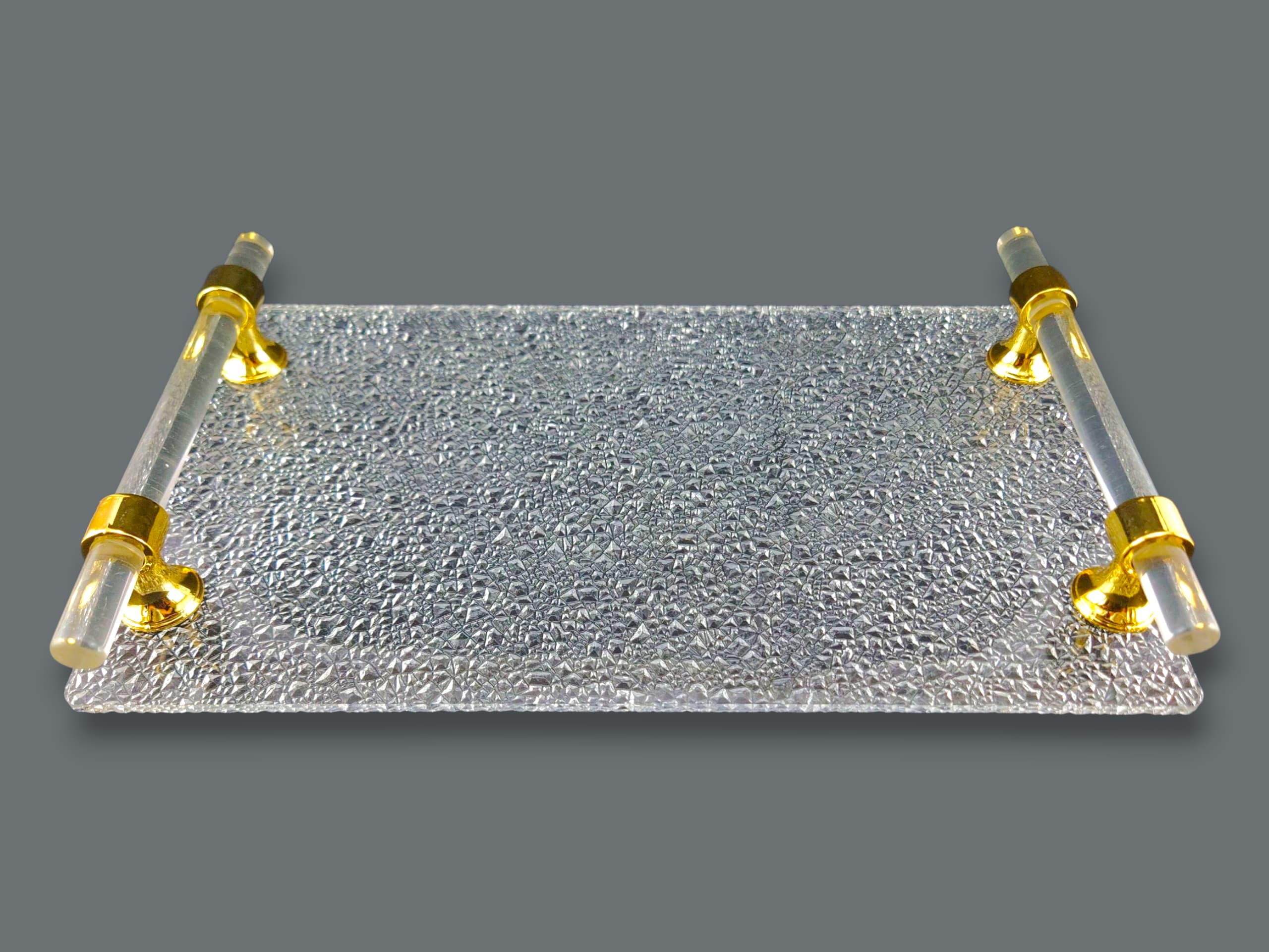 Fancy 3-Piece Acrylic Rectangular Serving Tray Set Kaka Bawa Sons