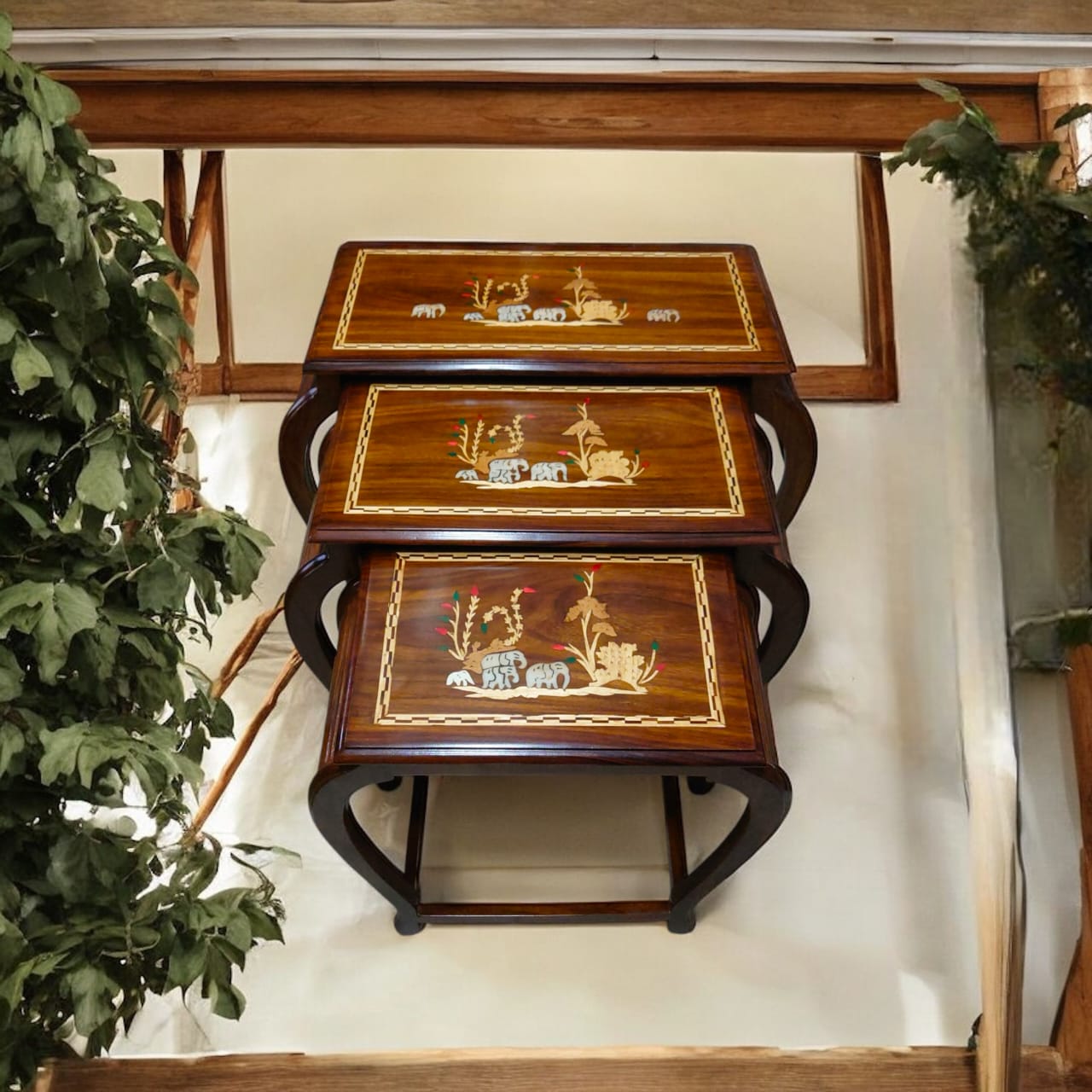 Sheesham Wood 3-Piece Tables Set