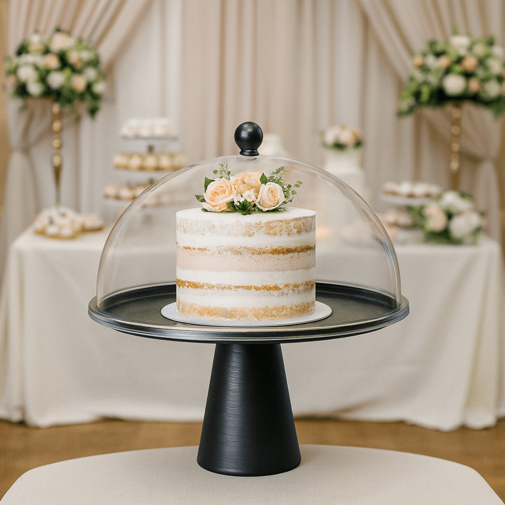 Metal Cake Stand with Acrylic Dome