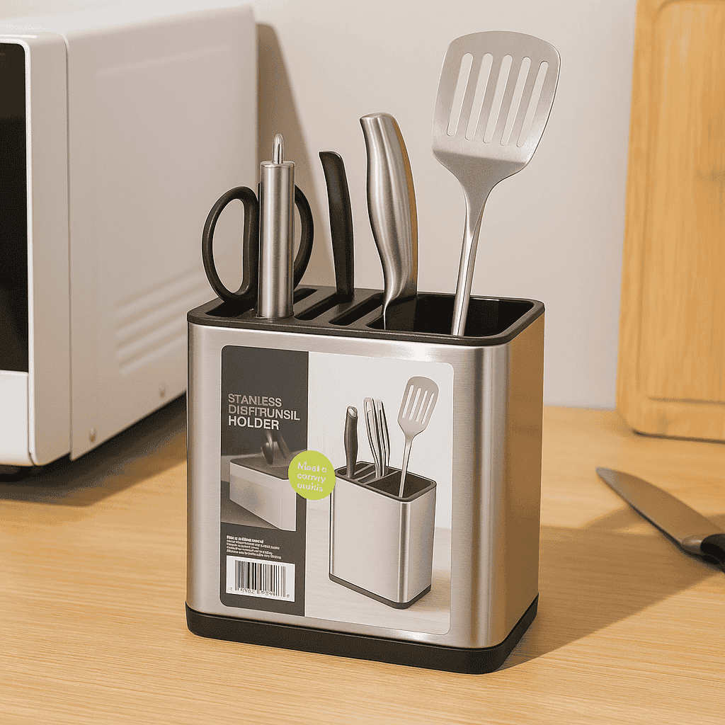 Stainless Steel Cutlery Holder 20x18 cm Kaka Bawa Sons