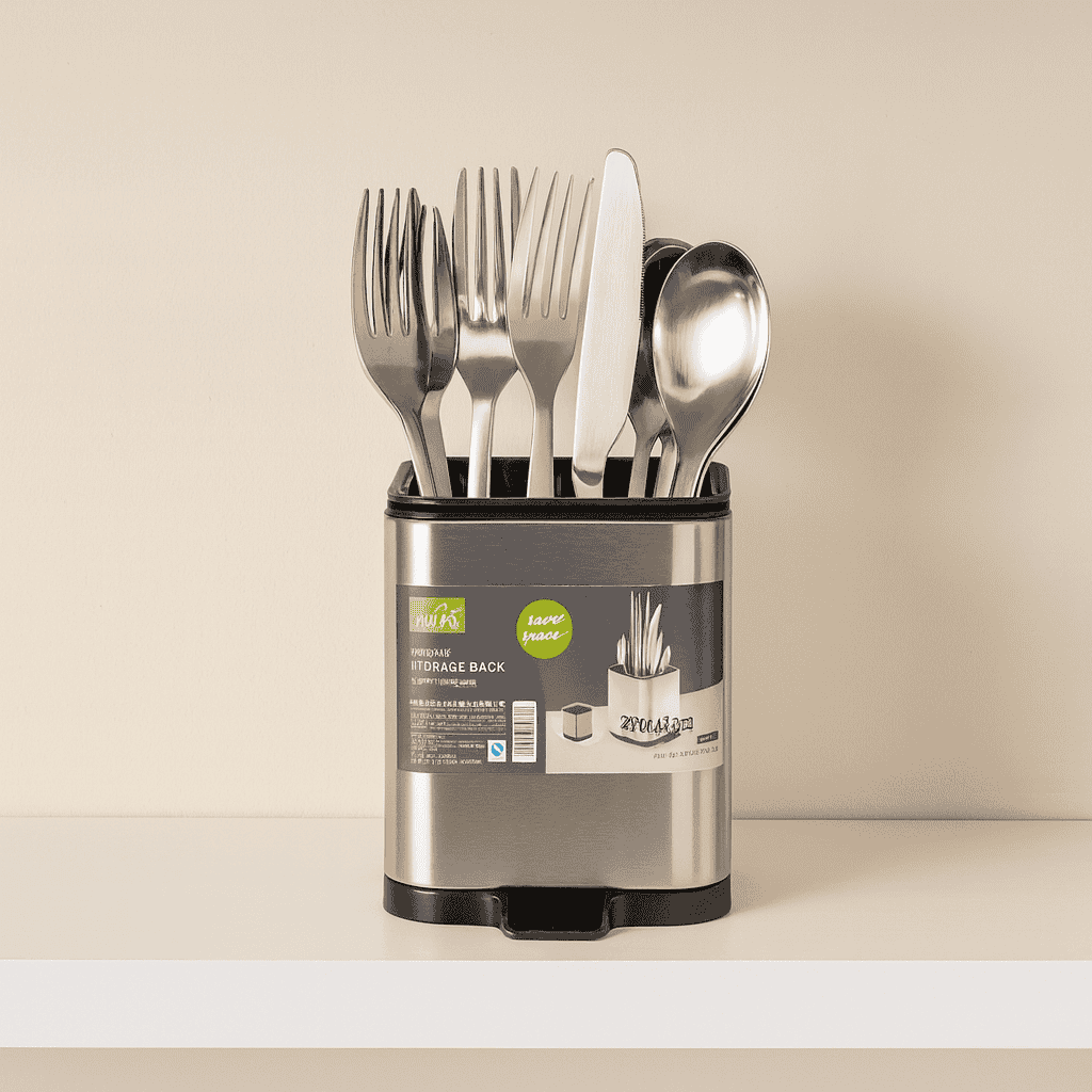 Stainless Steel Cutlery Holder 12x10 cm Kaka Bawa Sons