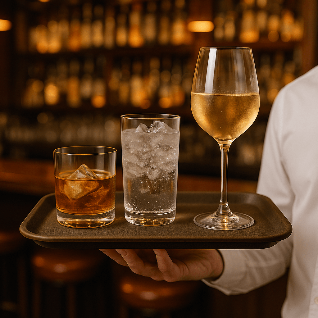 Raffle Anti-Slip Rectangle Brown Serving Tray