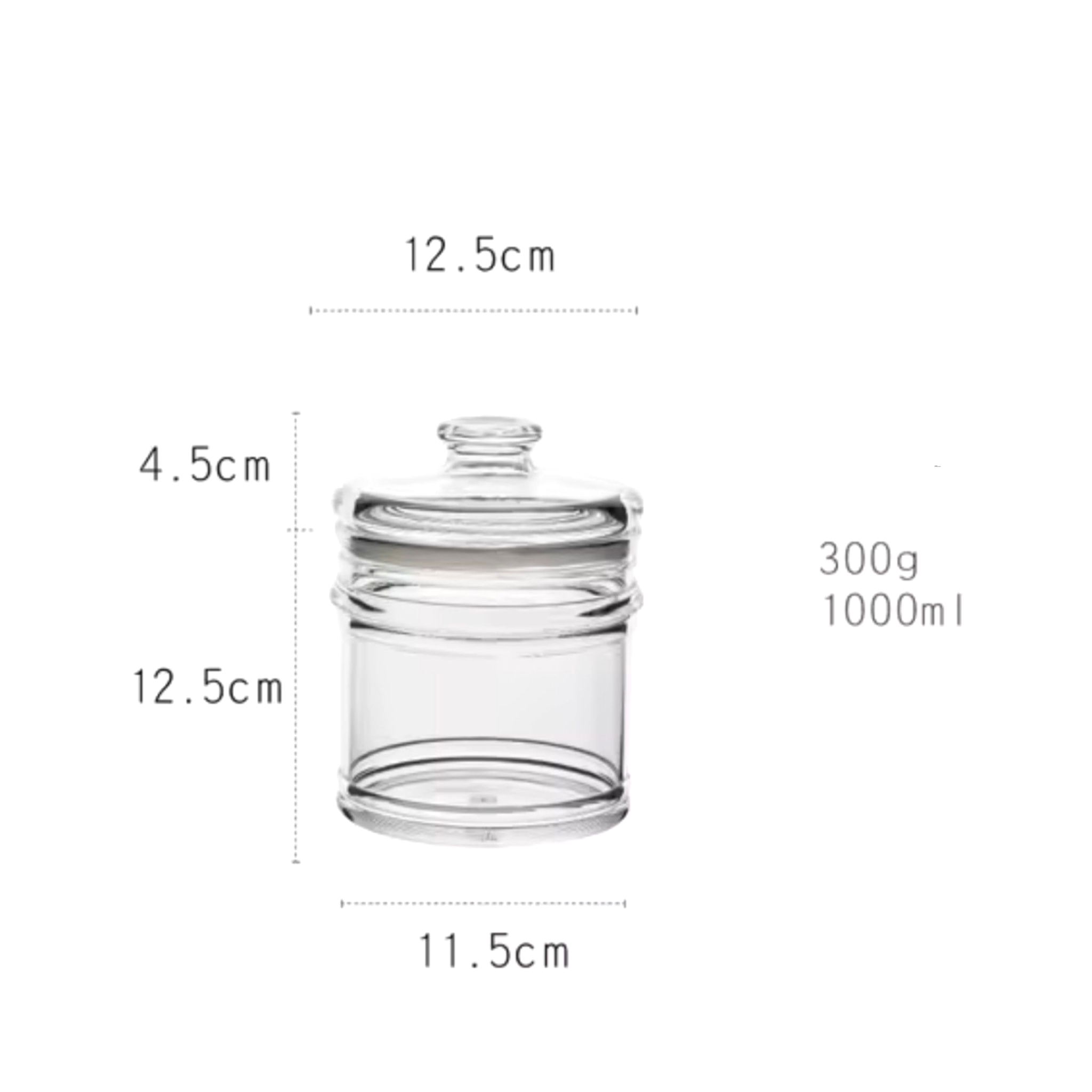 Wide Acrylic Storage Jars 1,000 - 1,900 ML