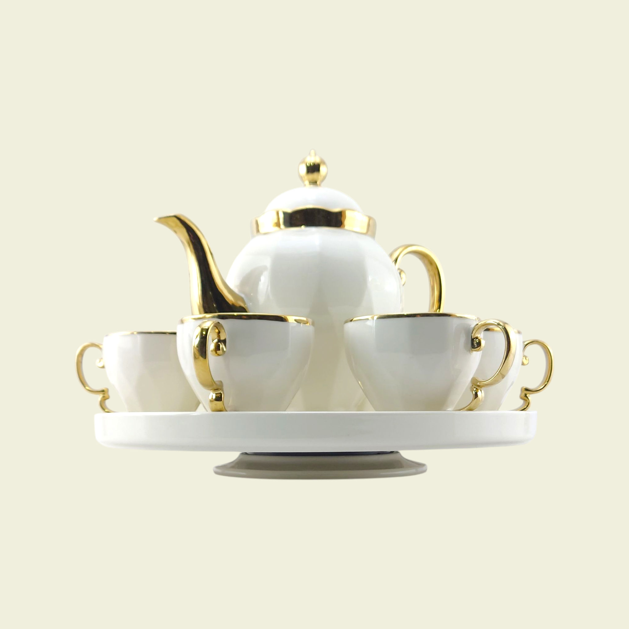 Royal 9-Piece Coffee Set With Rotating Tray