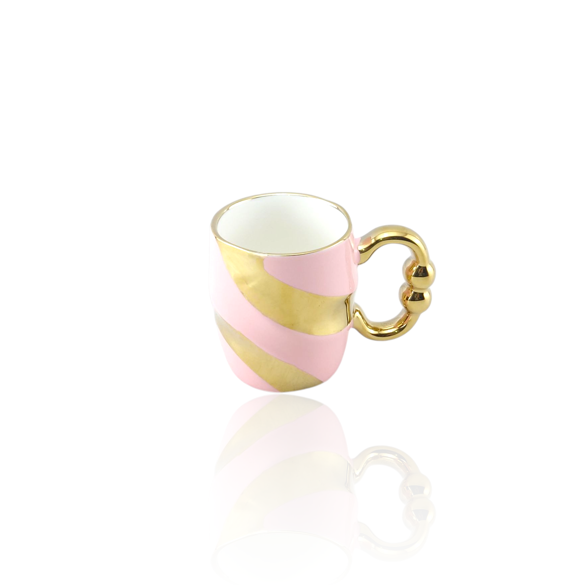 Royal 9-Piece Coffee Set Pink & Golden With Tray