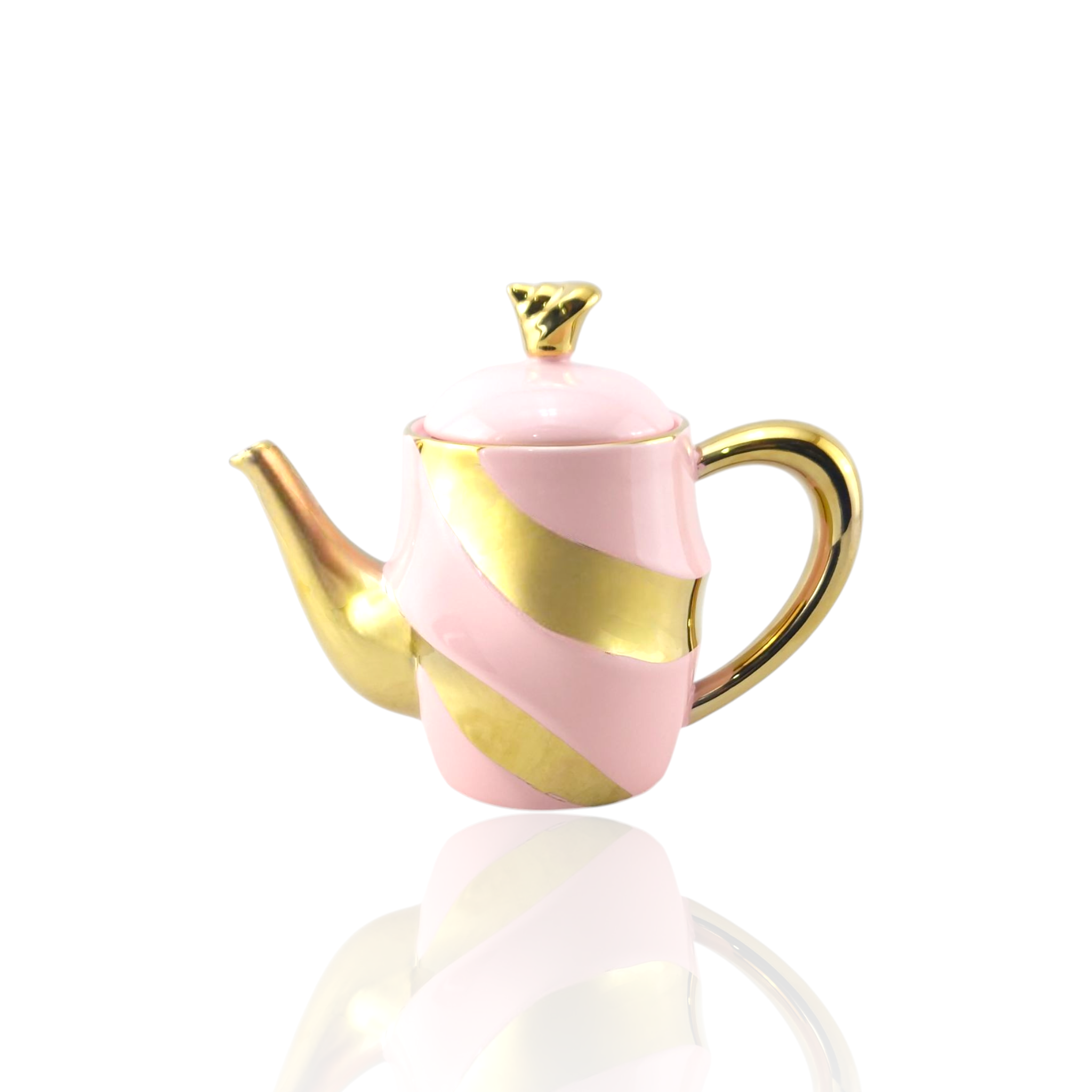 Royal 9-Piece Coffee Set Pink & Golden With Tray