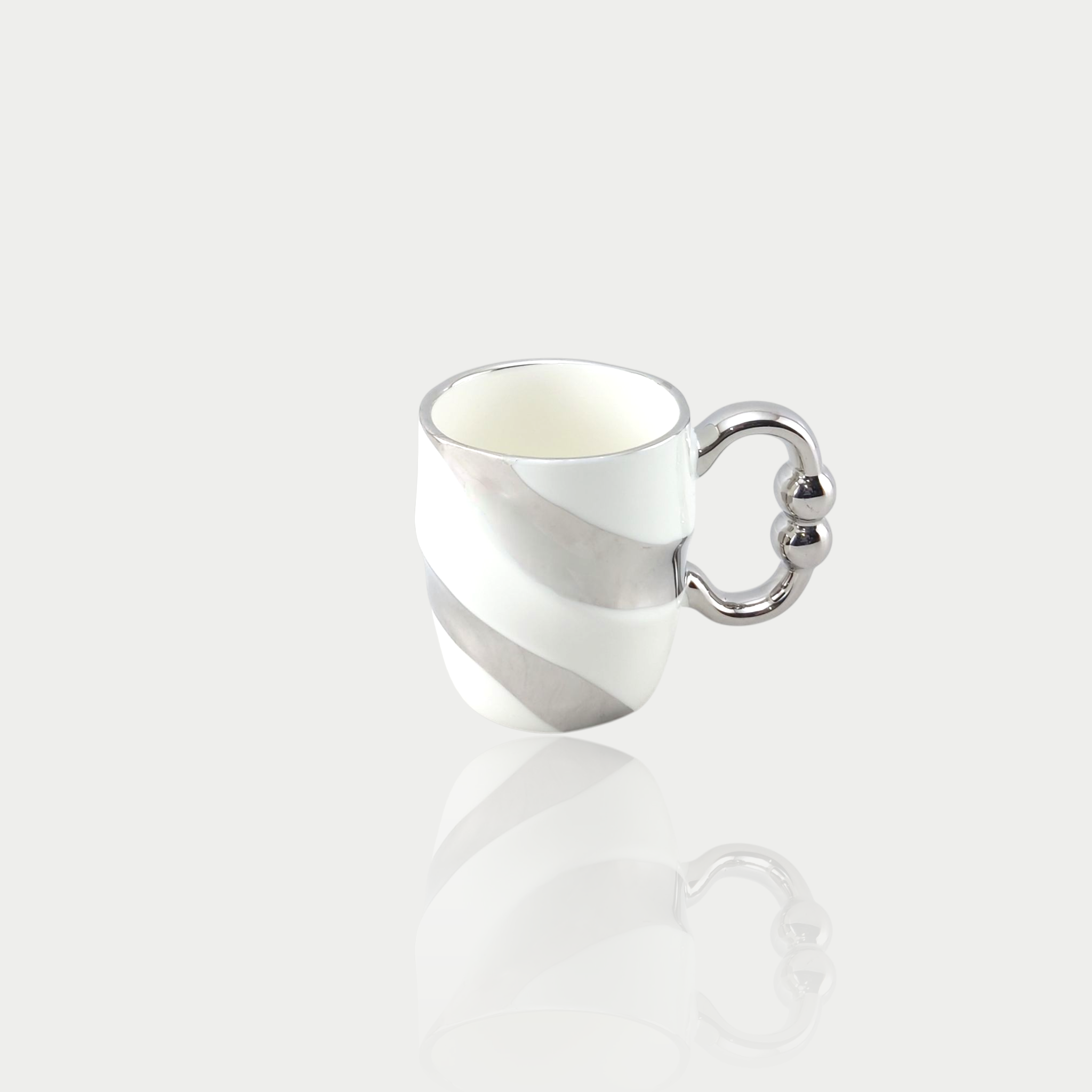 Royal 9-Piece Coffee Set White & Silver With Tray