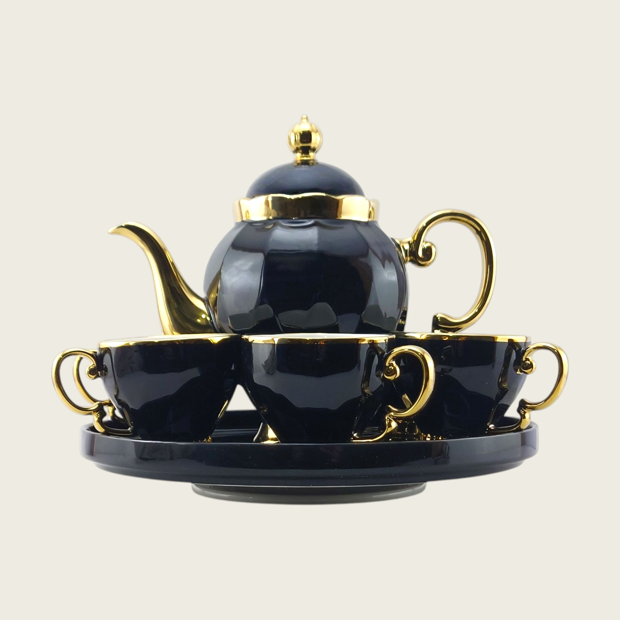 Royal 9-Piece Coffee Set With Rotating Tray