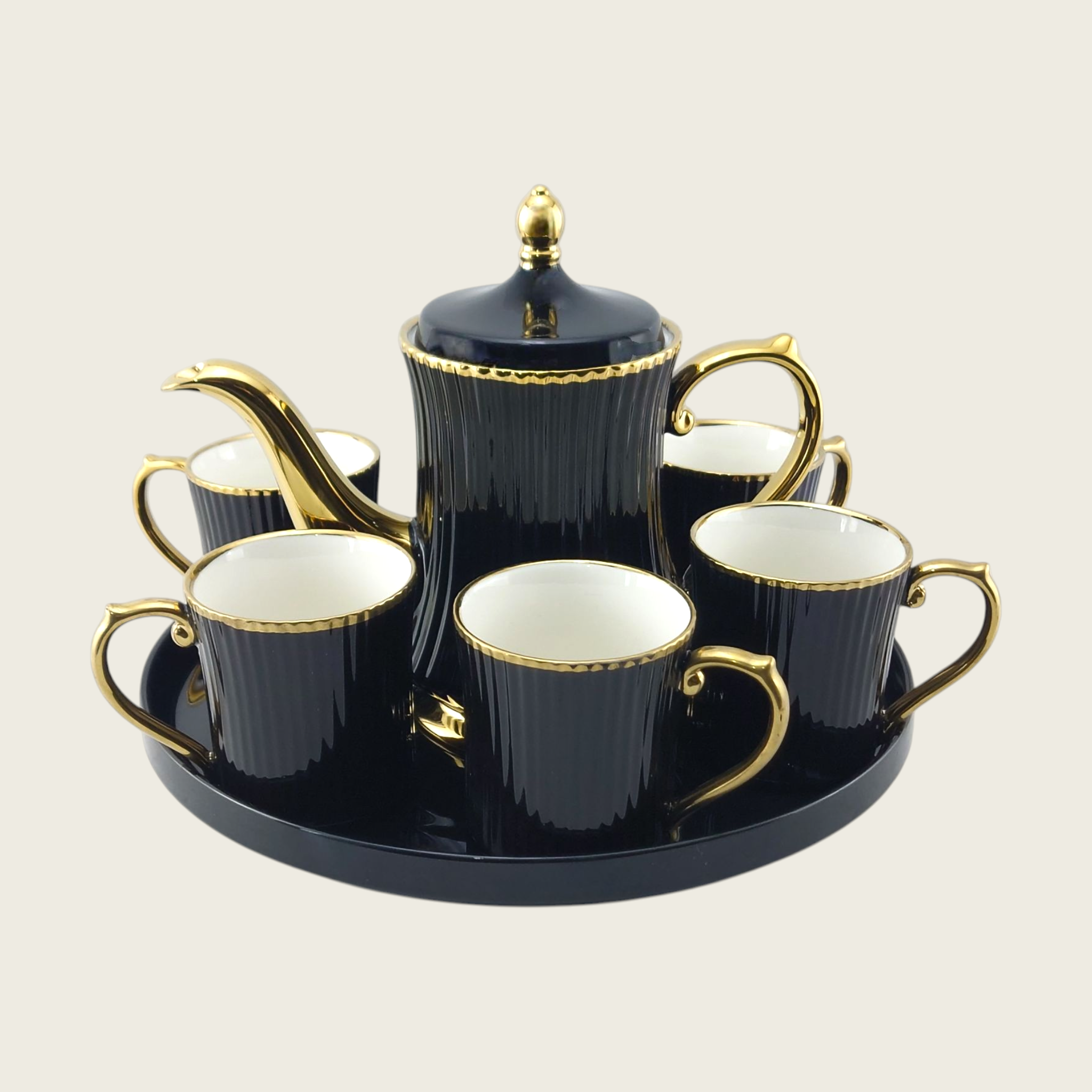 Royal 9-Piece Coffee Set With Rotating Tray