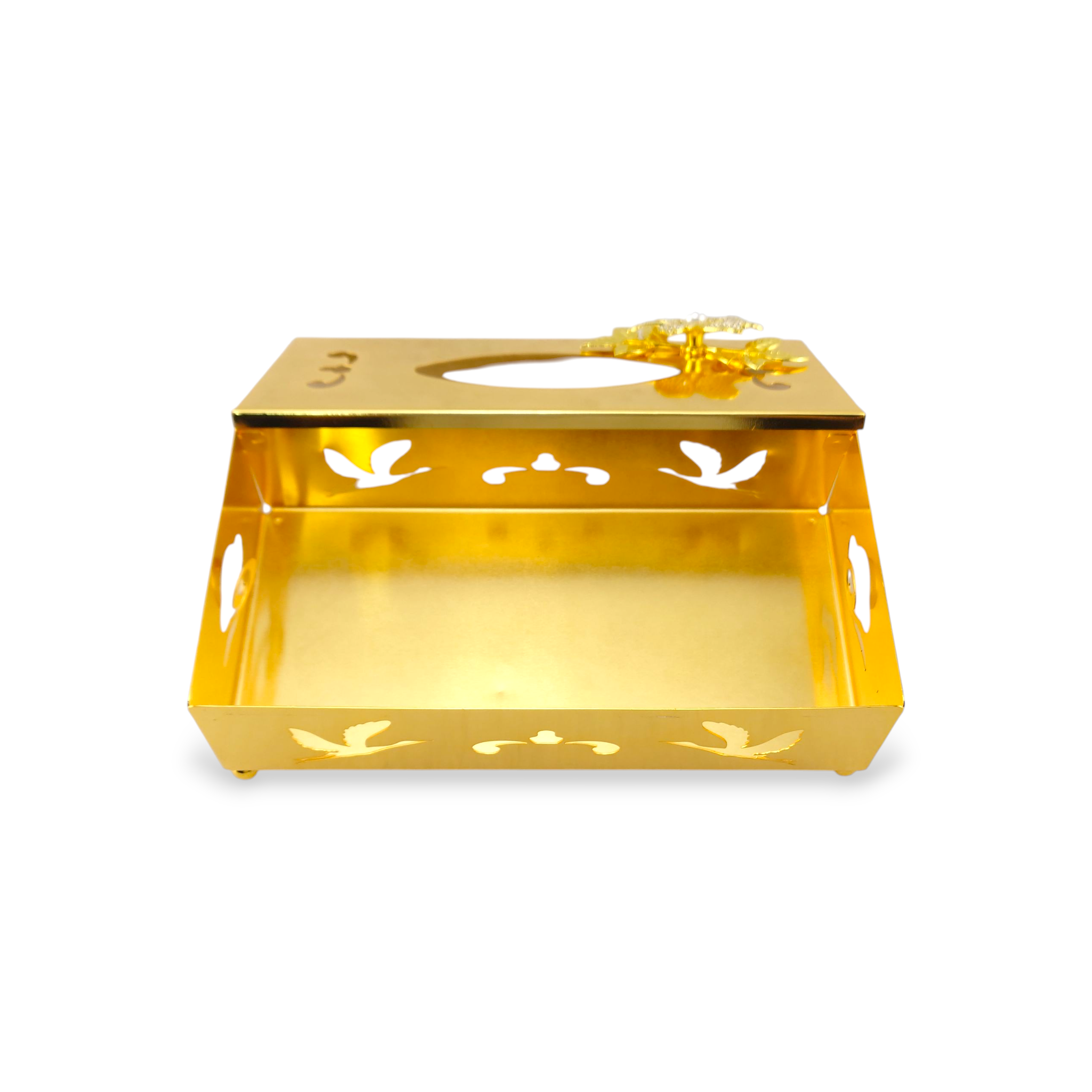 Metal Tissue Box Golden