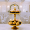 Fancy 2-Tier Ceramic Hammered Dessert Stand