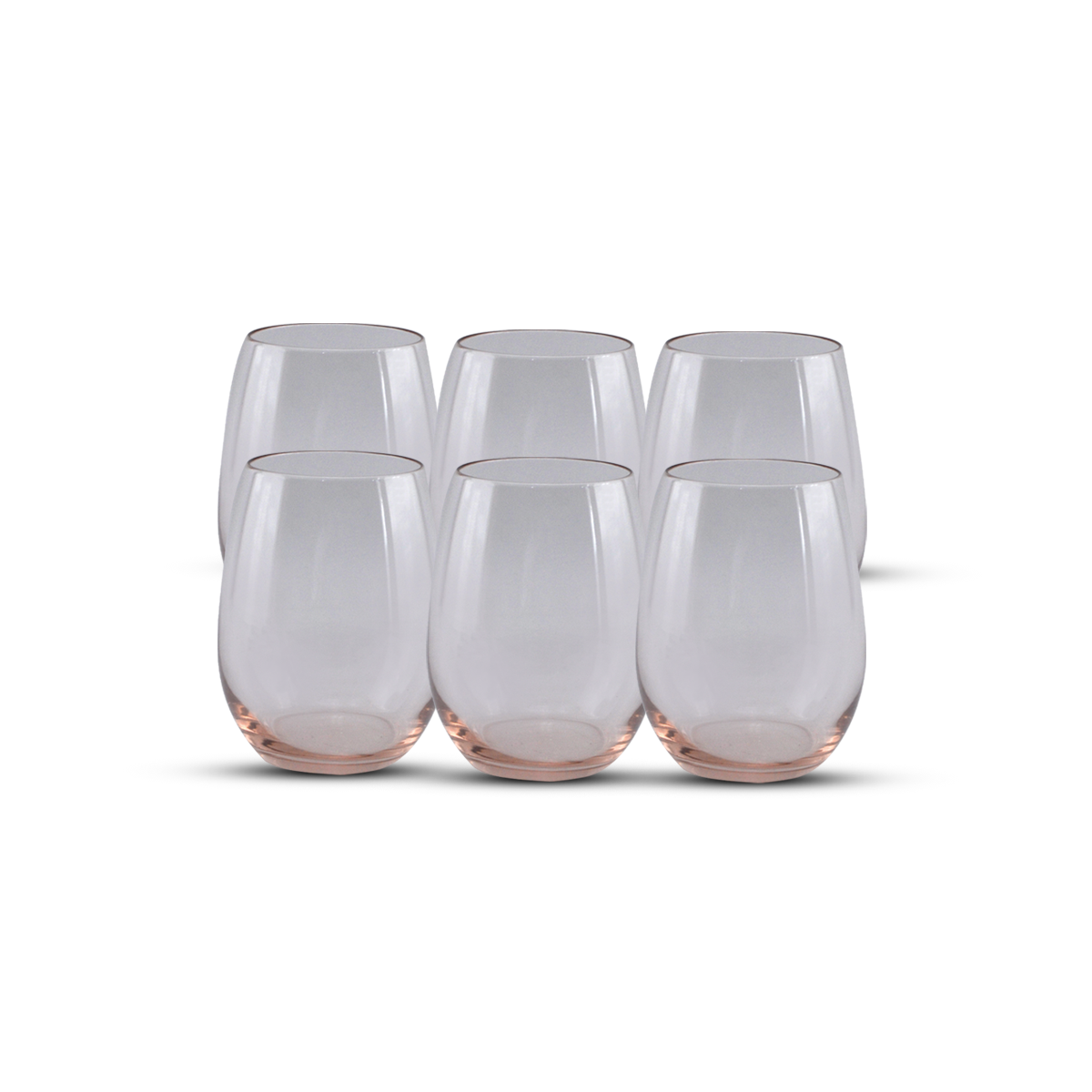 PSB DOF GLASS SET OF 6/PCS AMBER PINK