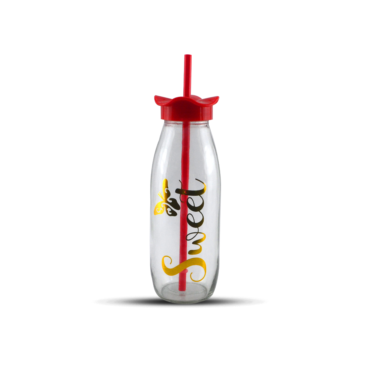 Kleeyo Glass Bottle With Straw
