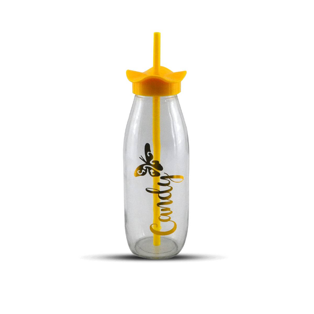 Kleeyo Glass Bottle With Straw