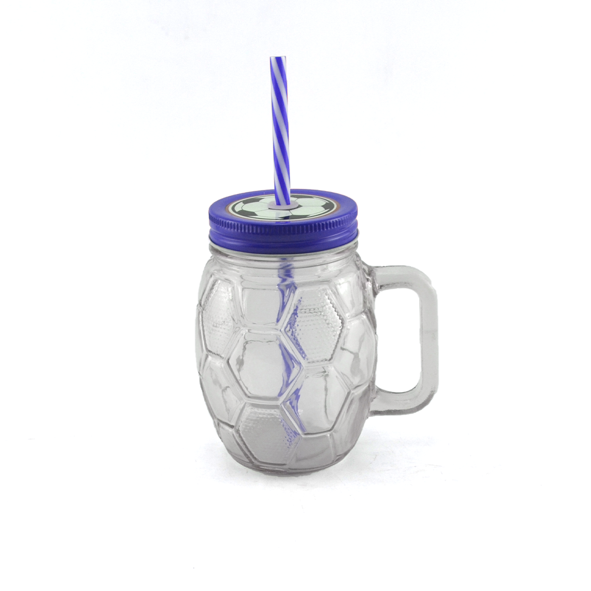Mason Drink Jar Football Design