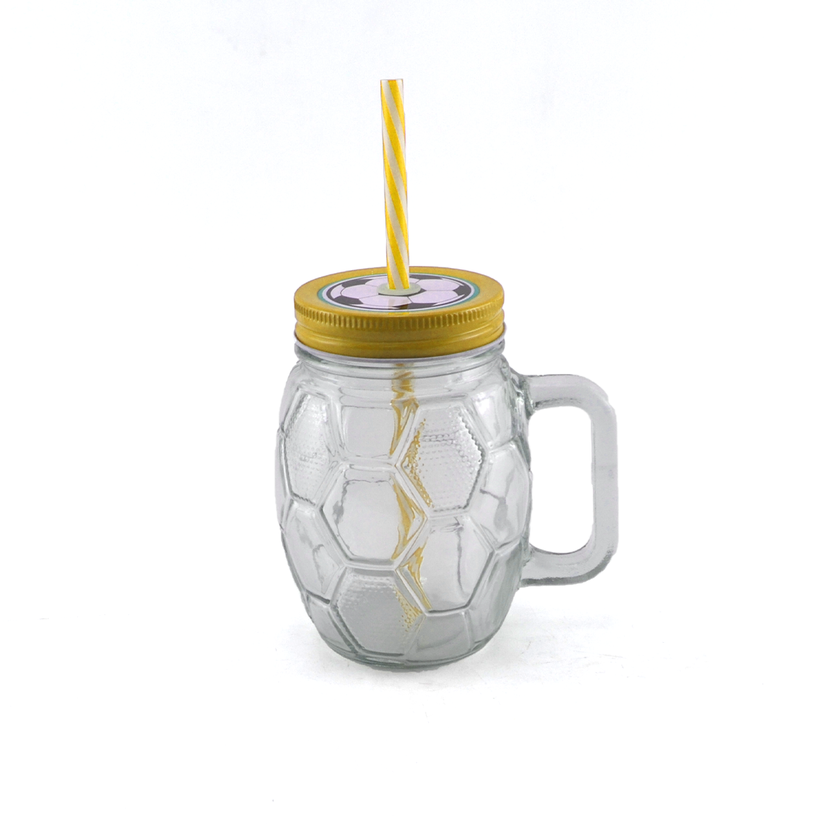 Mason Drink Jar Football Design