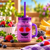 Kleeyo Purple Happy Hearts 450 ml Glass Mason Jar