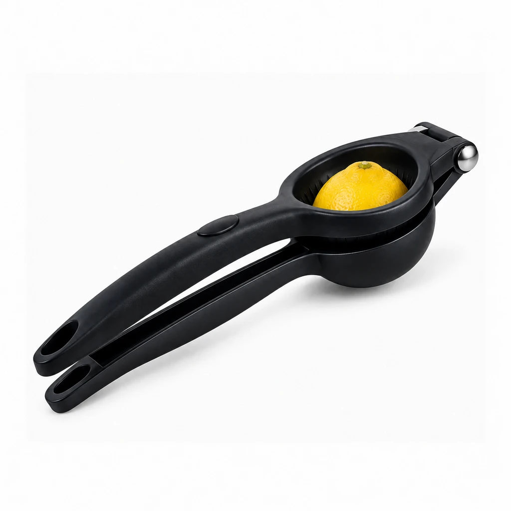 Shengya Black Zinc & Plastic Lemon Squeezer With Hinged Citrus Press