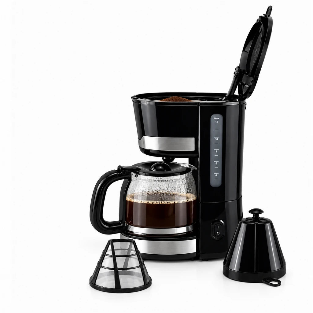 Danny Home 1.5-Liter Black Electric Coffee Maker